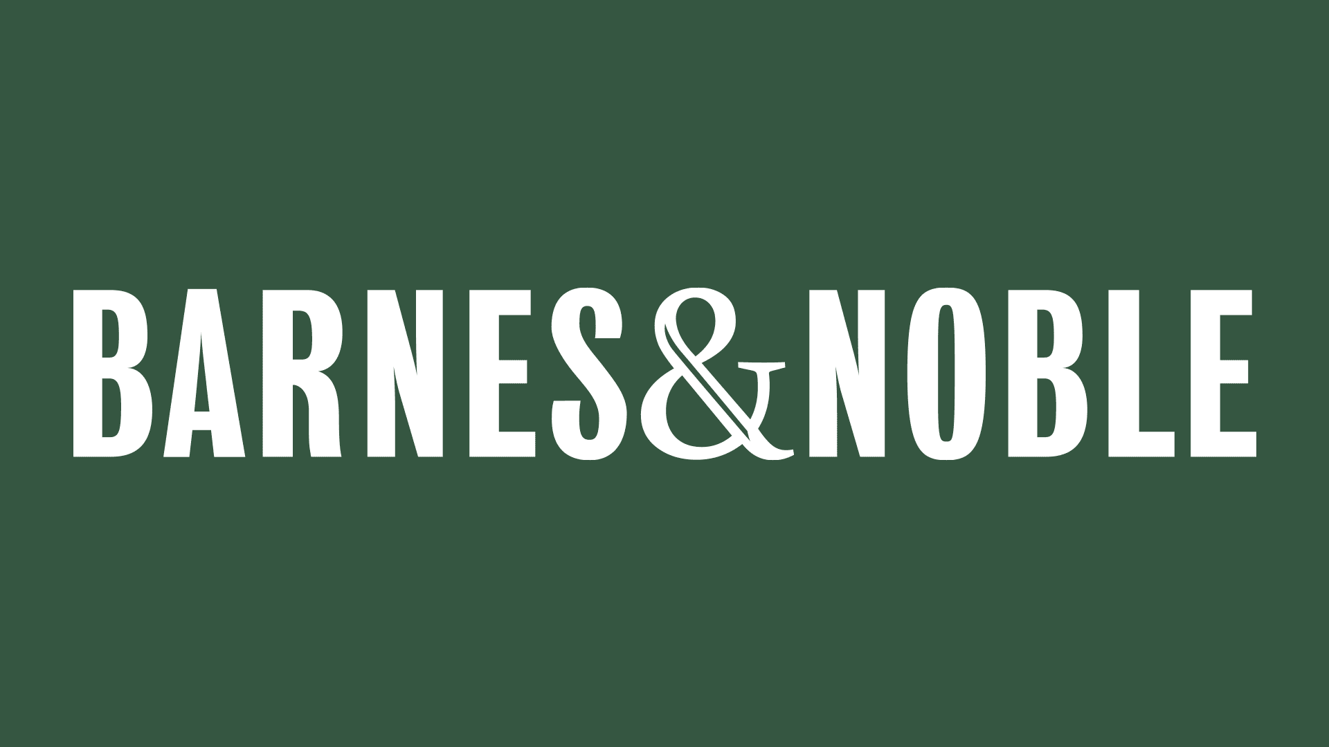 Barnes & Noble logo with white text on a dark green background.