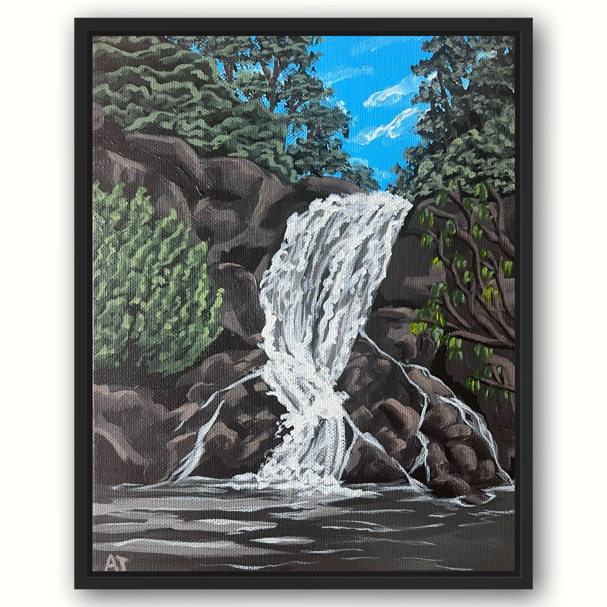 Waterfall (Steavenson Falls) 8"x 10", Acrylic on Canvas
