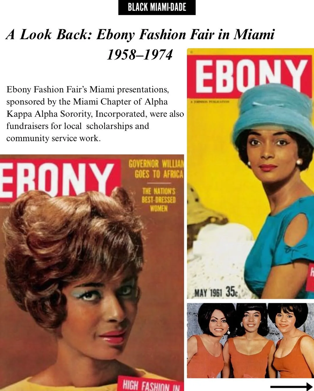 Take a look back at how Ebony Fashion Fair in Miami was both a fashion show and a fundraiser.

Hosted by Miami&rsquo;s AKA chapter, the high-fashion presentation raised money for local Black community needs.

Do you remember attending Ebony Fashion F