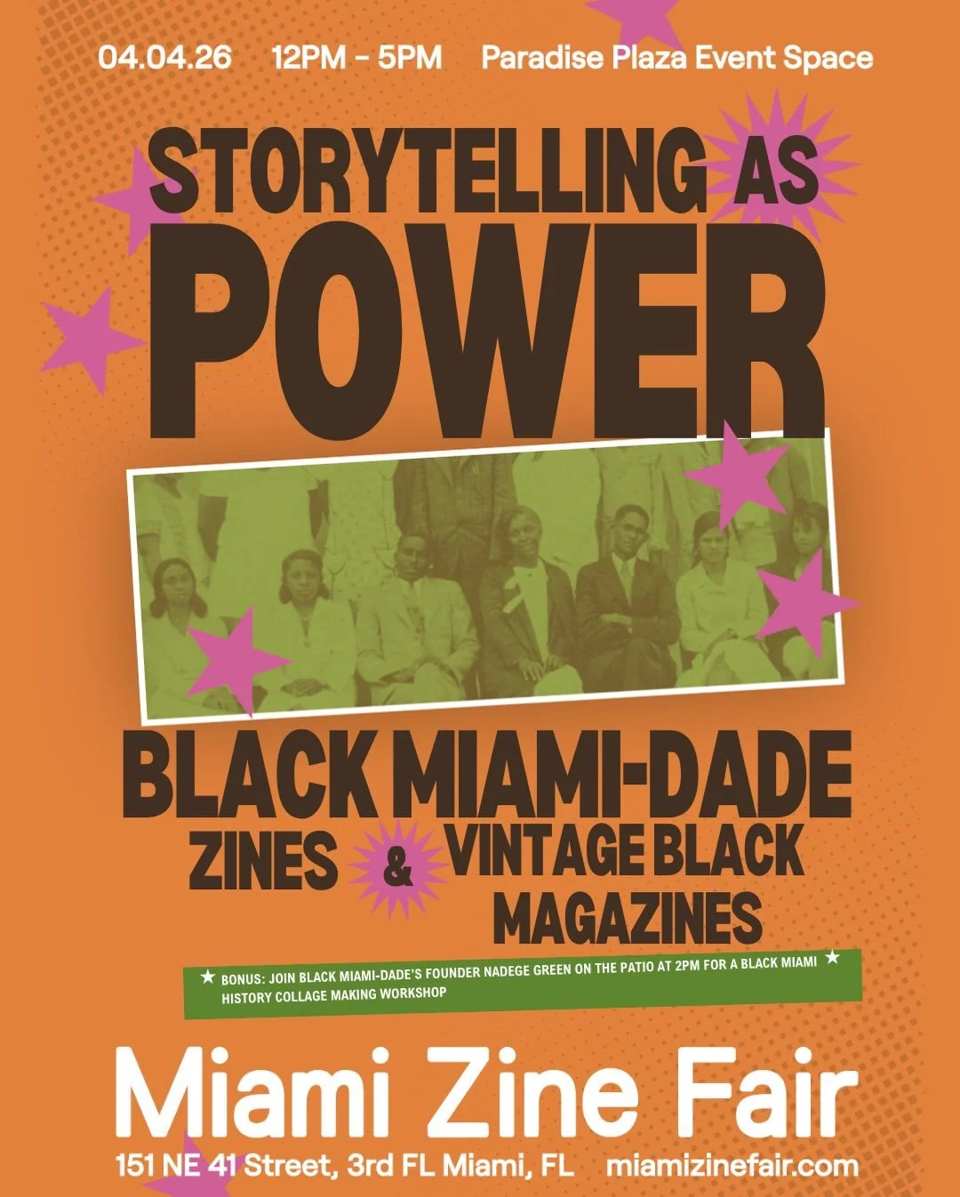 Cousins!!! Black Miami-Dade is back at the Zine Fair this Saturday April 4th in the Design District.

We will be have some new and familiar Black Miami zines for sale&mdash; from Overtown, to Josephine Baker desegregating Miami Beach to Miami&rsquo;s