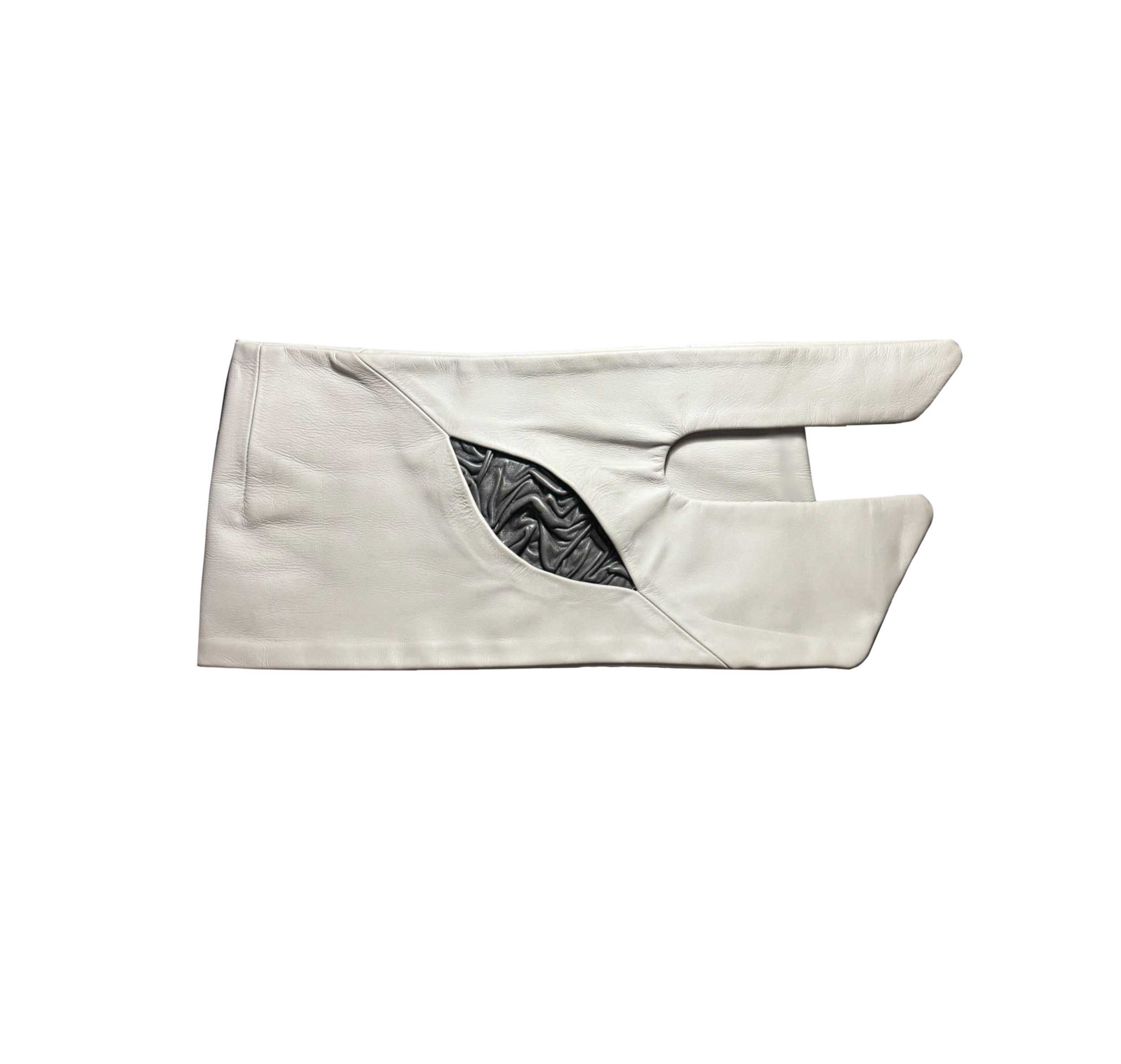 WHITE LEATHER MINI SKIRT