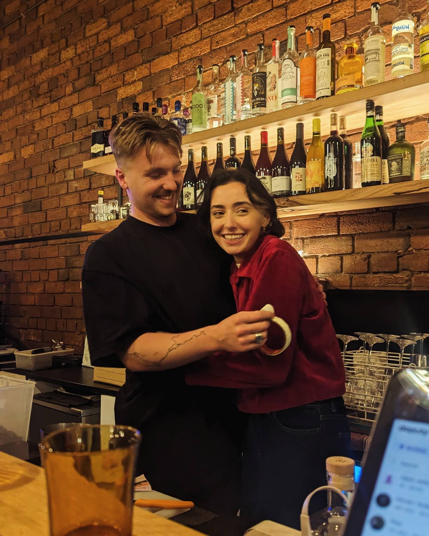 This is a really cute photo of two beautiful people that work at Sleepys - Declan and Mariah. It's so cute, that is making me realize that moments like this happen all the time at Sleepys, and we forget to both share, and honor such moments. So, long