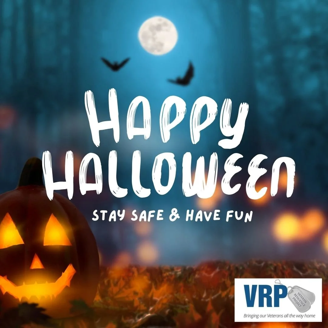 Wishing everyone a safe, fun, and spooky Halloween from the team at VRP!

🎃 Don&rsquo;t forget mental health doesn&rsquo;t have to be scary &mdash; help is here when you need it.

#Halloween #VeteranResilienceProject #SupportOurVeterans