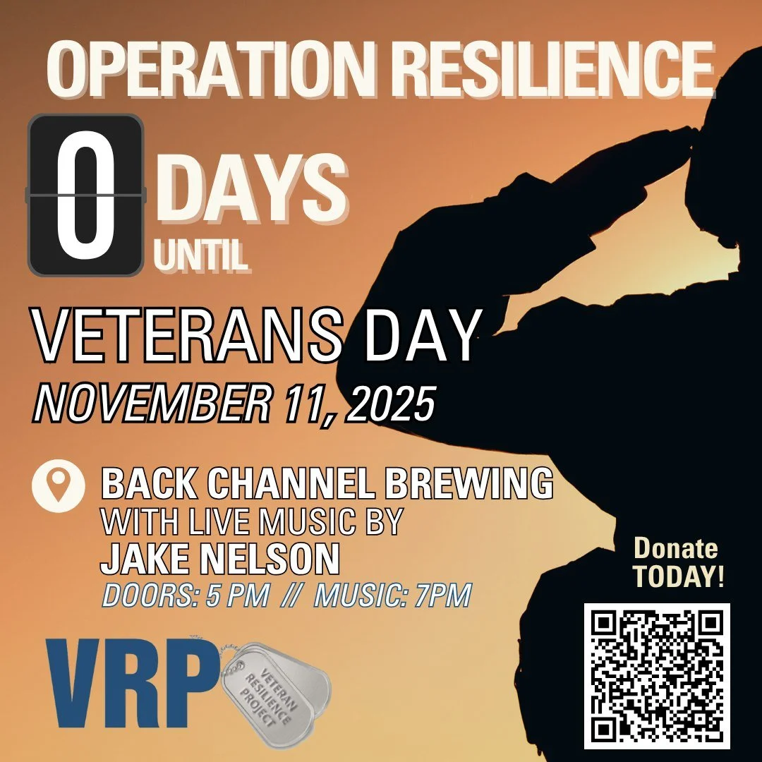 uFINALE DAY (11/11): It&rsquo;s Time!

⭐️ Today&rsquo;s the Day! ⭐️

Join us at Back Channel Brewing on Lake Minnetonka for the Operation Resilience 2025 Finale Event&mdash;celebrating Veterans Day with music, gratitude, and purpose.

🎶 Enjoy music 