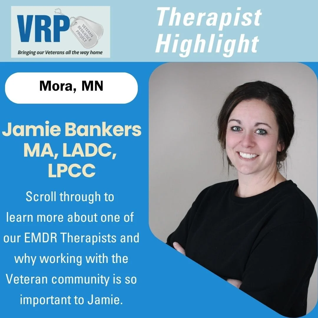 👋 Meet Jamie &mdash; one of our incredible EMDR therapists at the Veteran Resilience Project.
@manes_for_change_llc 

Scroll through to learn more about Jamie and why working with the Veteran community means so much to her. 

Our therapists are the 
