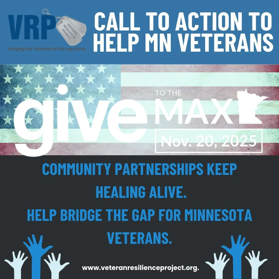 Community Partnerships Keep Healing Alive.

Help bridge the gap for Minnesota Veterans and their spouses by supporting VRP's mission for free and effective EMDR Therapy.

Legislative support may have ended, but our mission hasn&rsquo;t.
Veterans acro