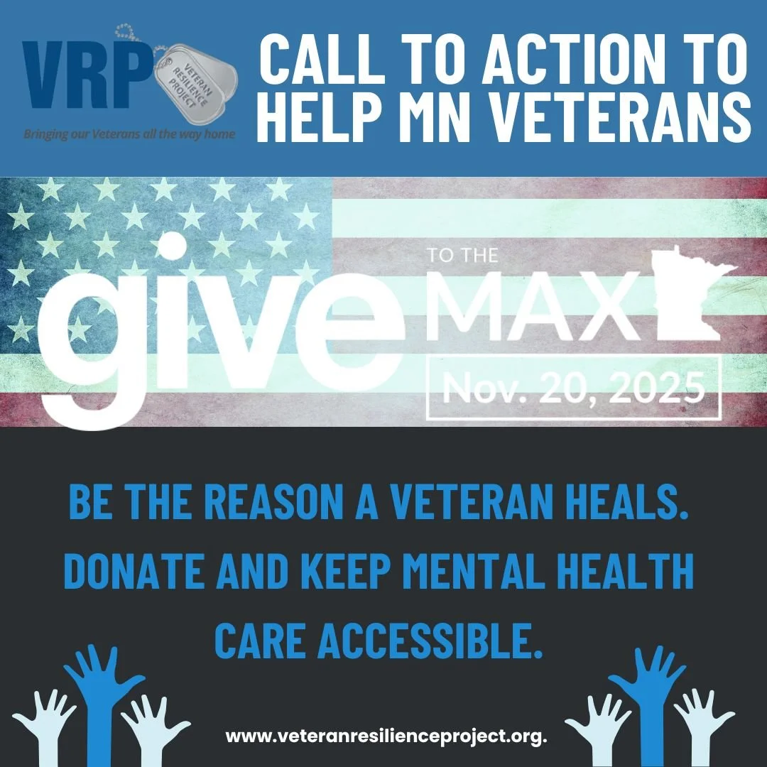Today is the last day of the &quot;Give to the Max&quot; giving campaign in MN. 

On Give to the Max Day, your gift protects the vital work VRP is doing for Veterans and their spouses across MN 

What sets VRP apart is simple but powerful:
We make ef