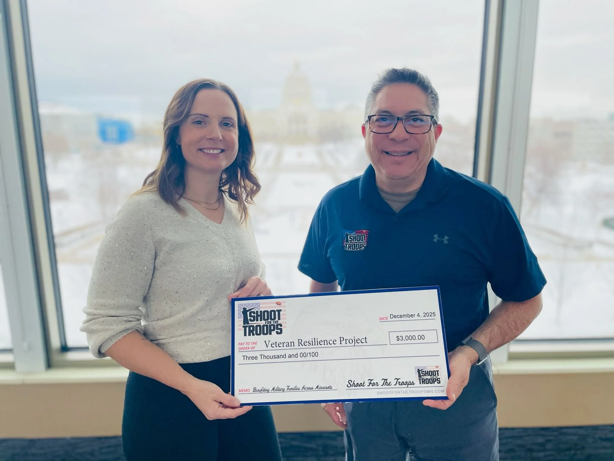 We are deeply grateful to SHOOT FOR THE TROOPS for their continued generosity and ongoing support of the Veteran Resilience Project.
Shoot for the Troops 
This partnership is especially meaningful as COL Eduardo Suarez, President of Shoot for the Tro