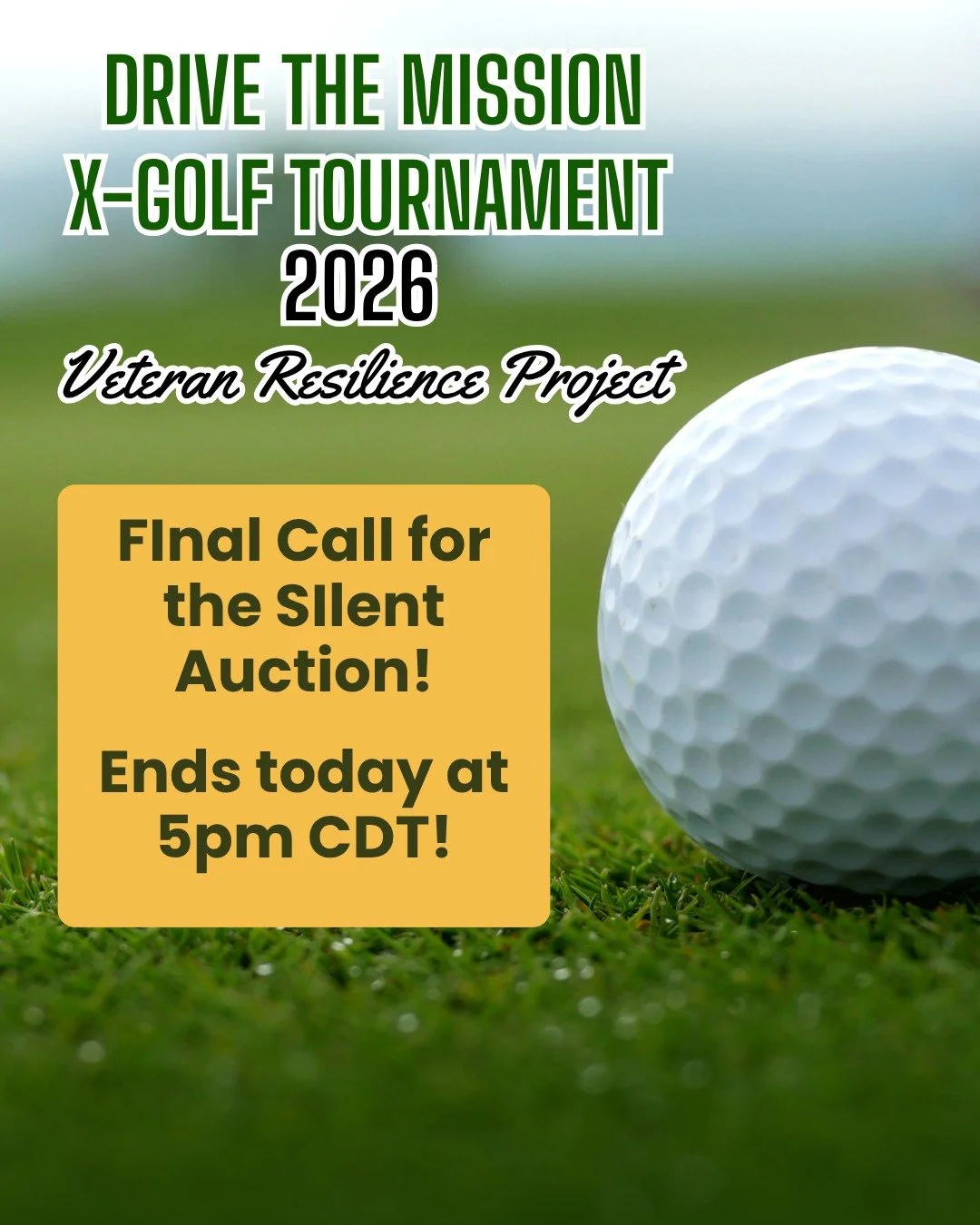 🚨 ONE HOUR LEFT 🚨 

This is your final shot.

The Drive the Mission Silent Auction closes at 5 PM (CDT)&mdash;and the next bid could be the one that wins it.

If you&rsquo;ve been watching an item, now&rsquo;s the time to jump back in and make your