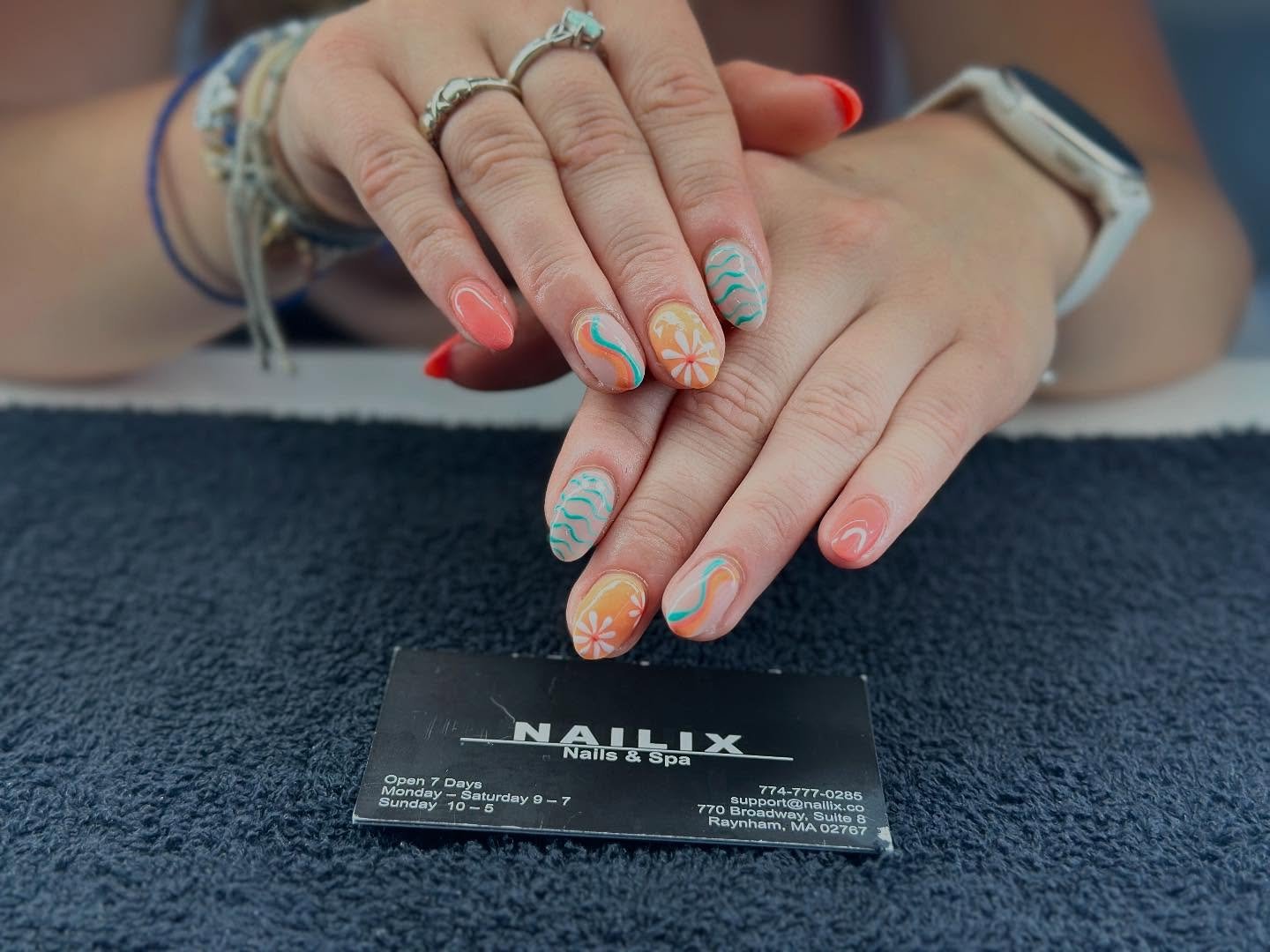 Bring the sunshine to your fingertips! Our dazzling colorful nails are the perfect accessory for every summer moment 
🍉☀️🌻⛱️🩱

✅ 10% OFF for any appointment 
Book your appointment NOW 🫶
📞774-777-0285
🌐 Nailix.co 

📍770 Broadway unit8 Raynham, 