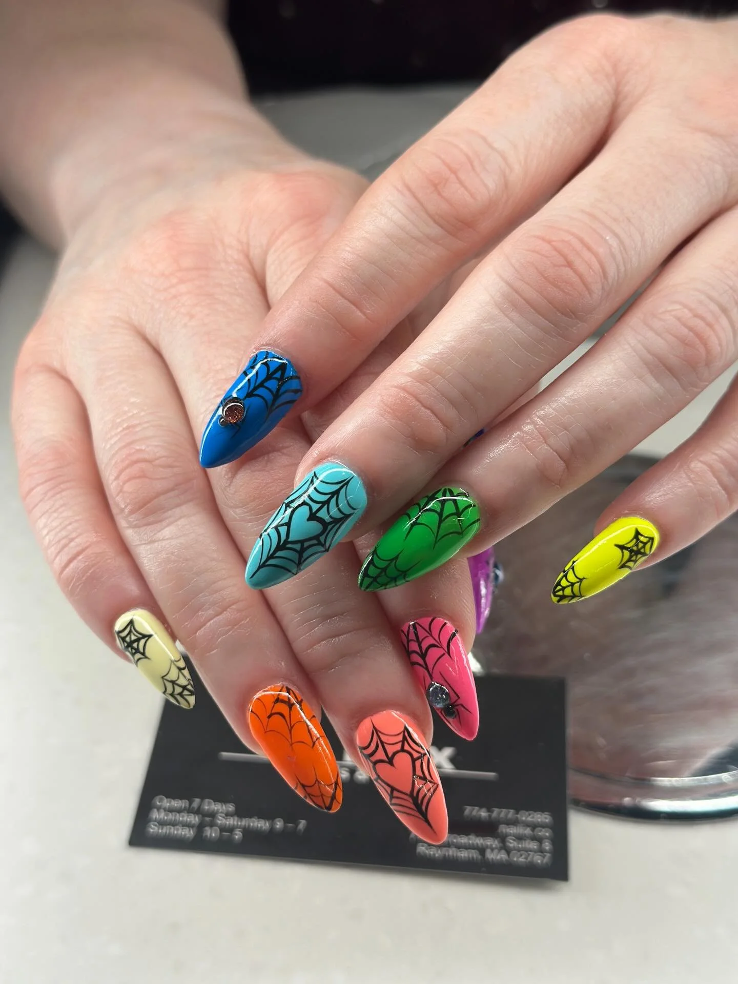 Who says spiders can&rsquo;t catch some rays? ☀️🕷️ Hot summer brights meet spooky-chic 🕸️