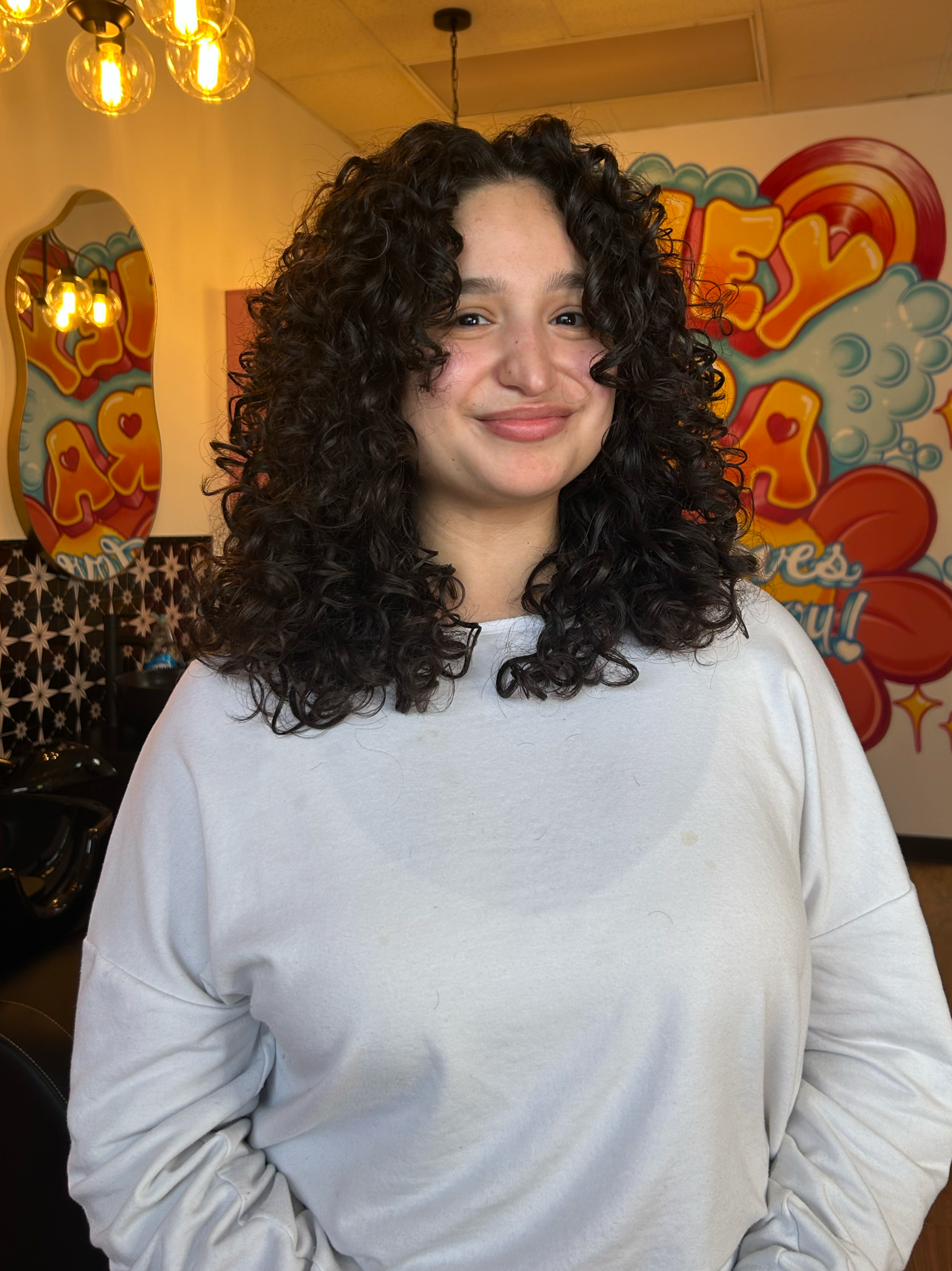 Curly cut with Emily 