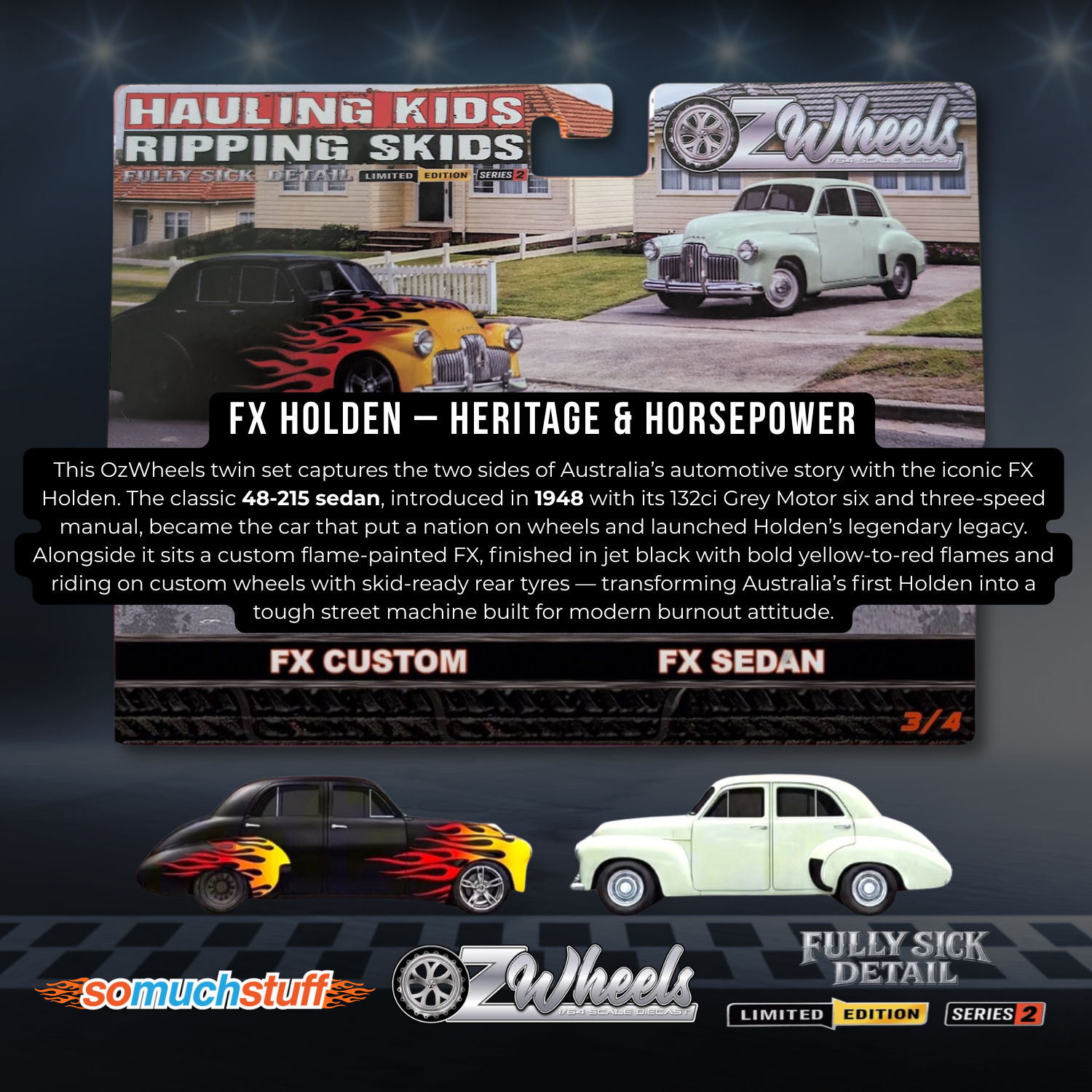 Ozwheels FX Holden Sedan 1:64 Diecast Twin Pack