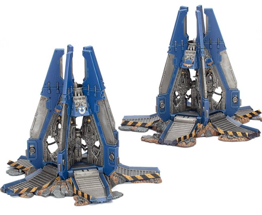Drop Pods (2-Pack) – redesigned Space Marine transport pods with fixed doors and Chapter icons