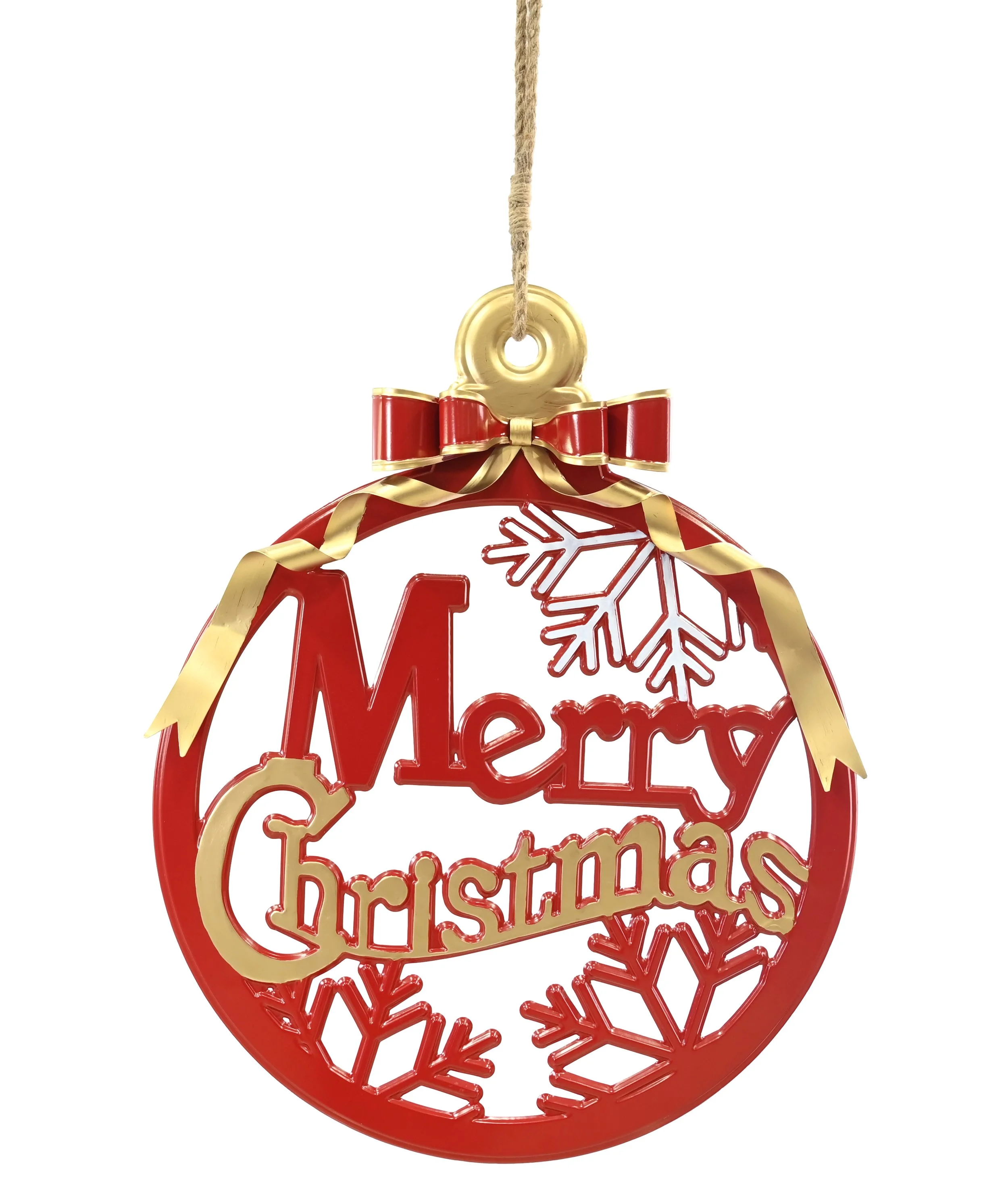 Fancy Metal Bauble with Bow 57cm