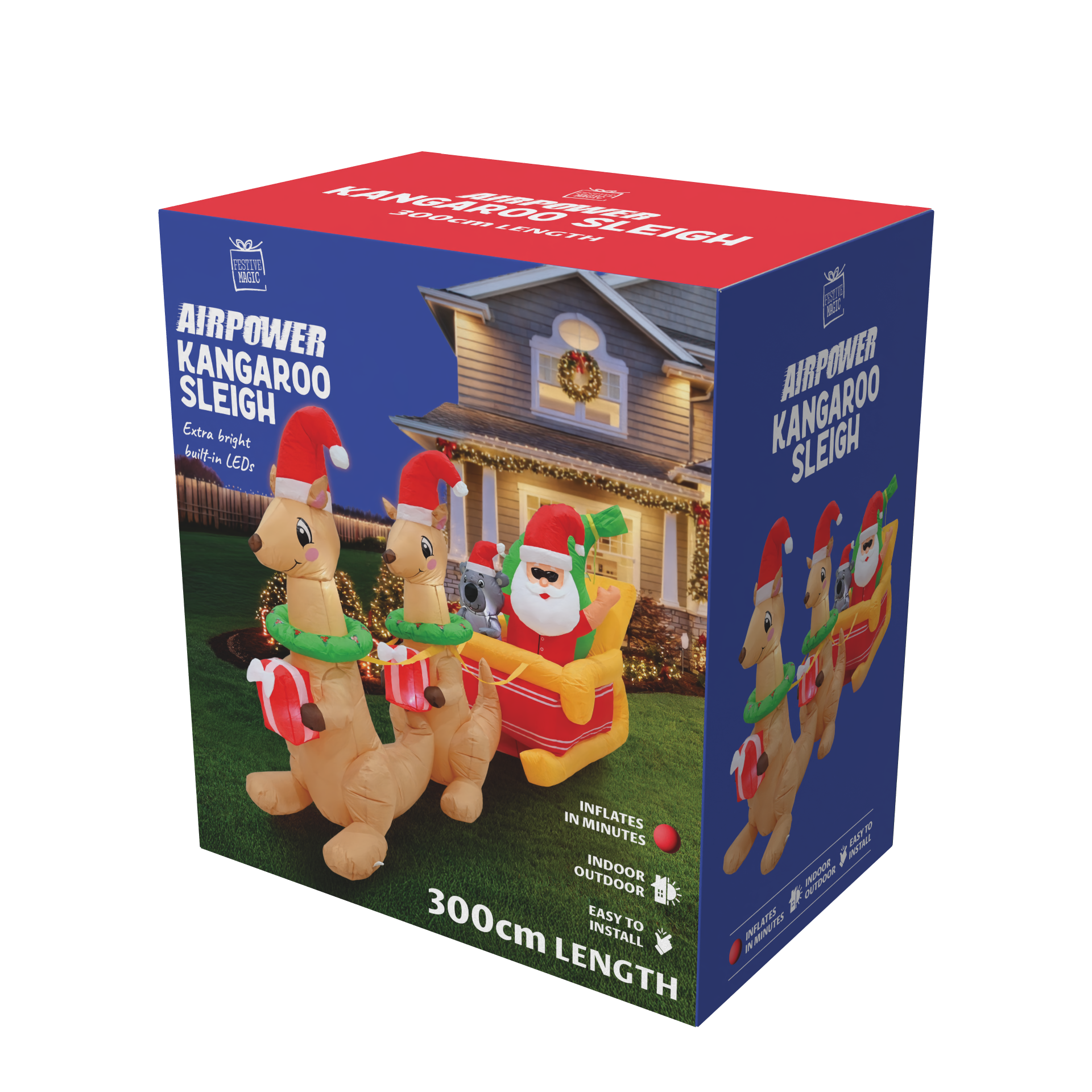 Airpower Santa Koala Sleigh 2 Kangaroos 300cm