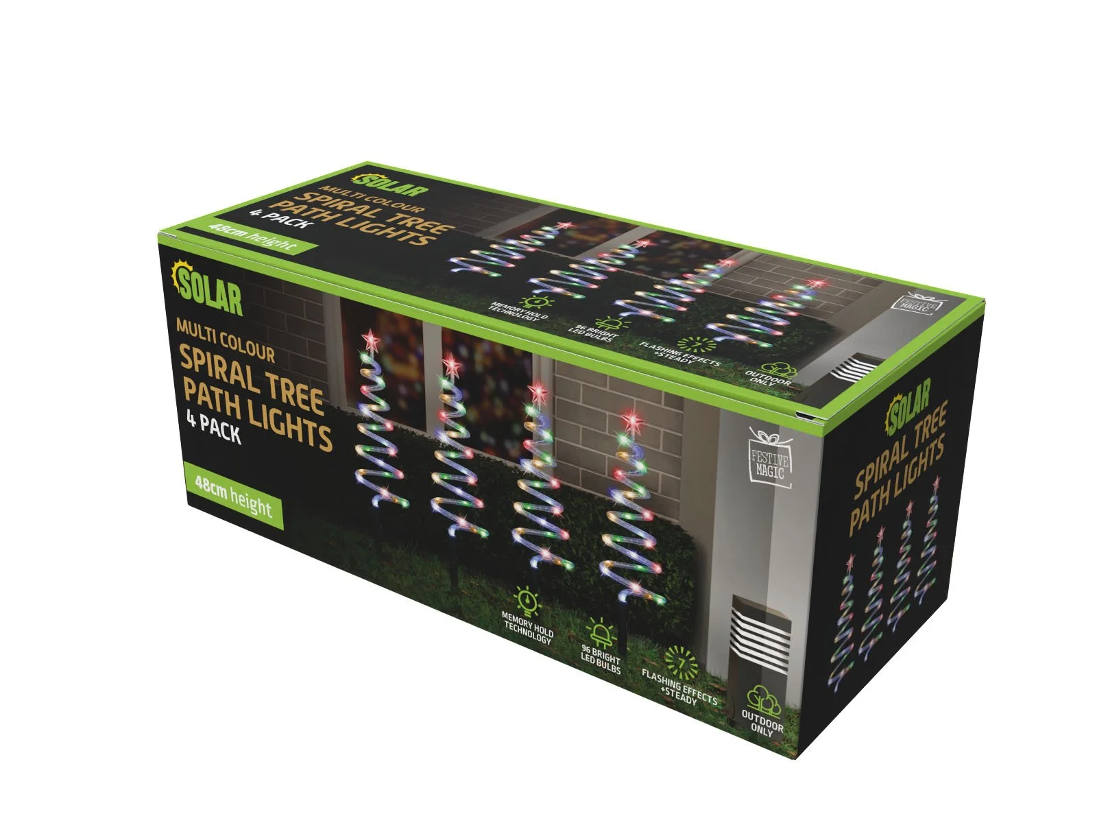 Solar Mesh Spiral Trees Multi 4-Pack