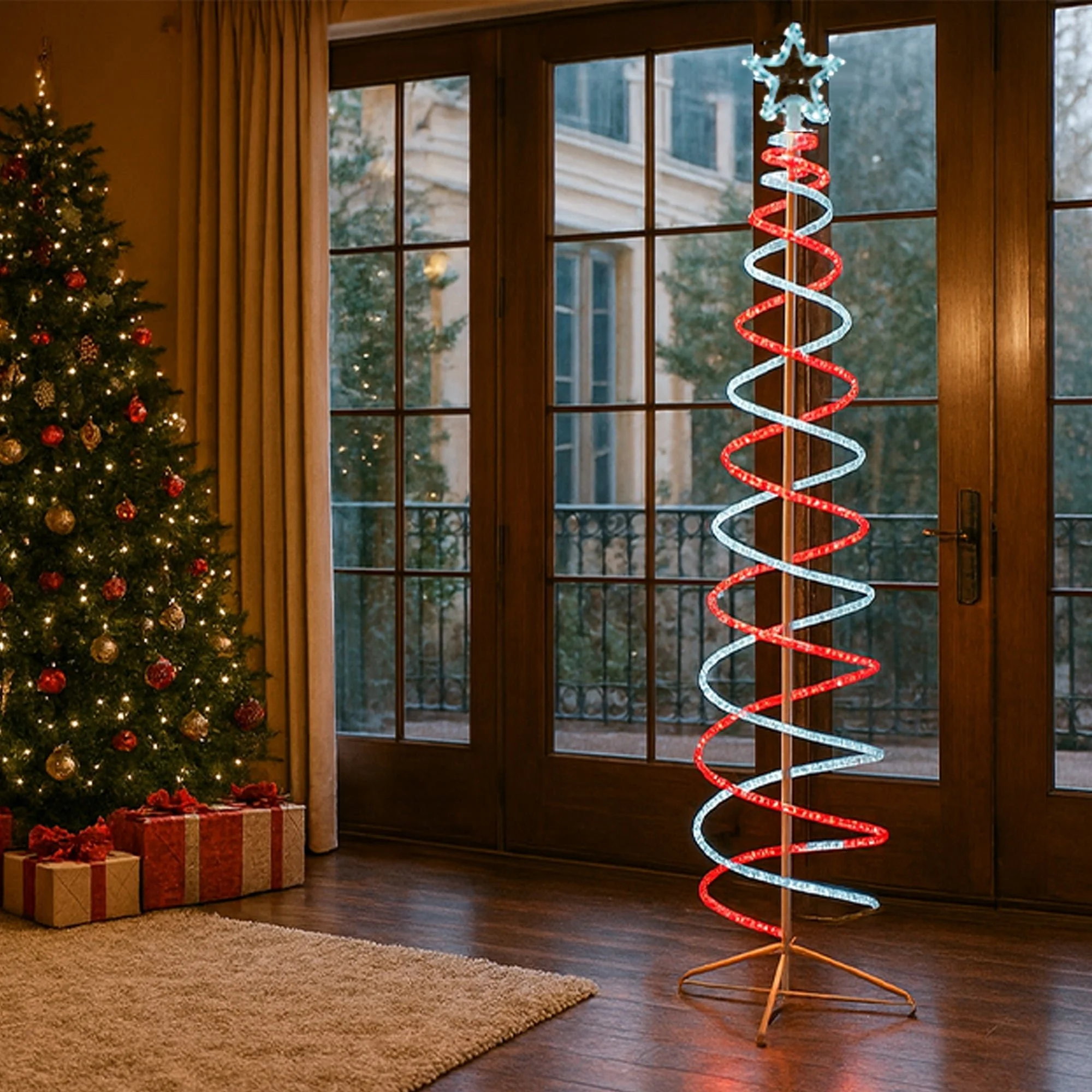 2.1m LED Double Spiral Tree