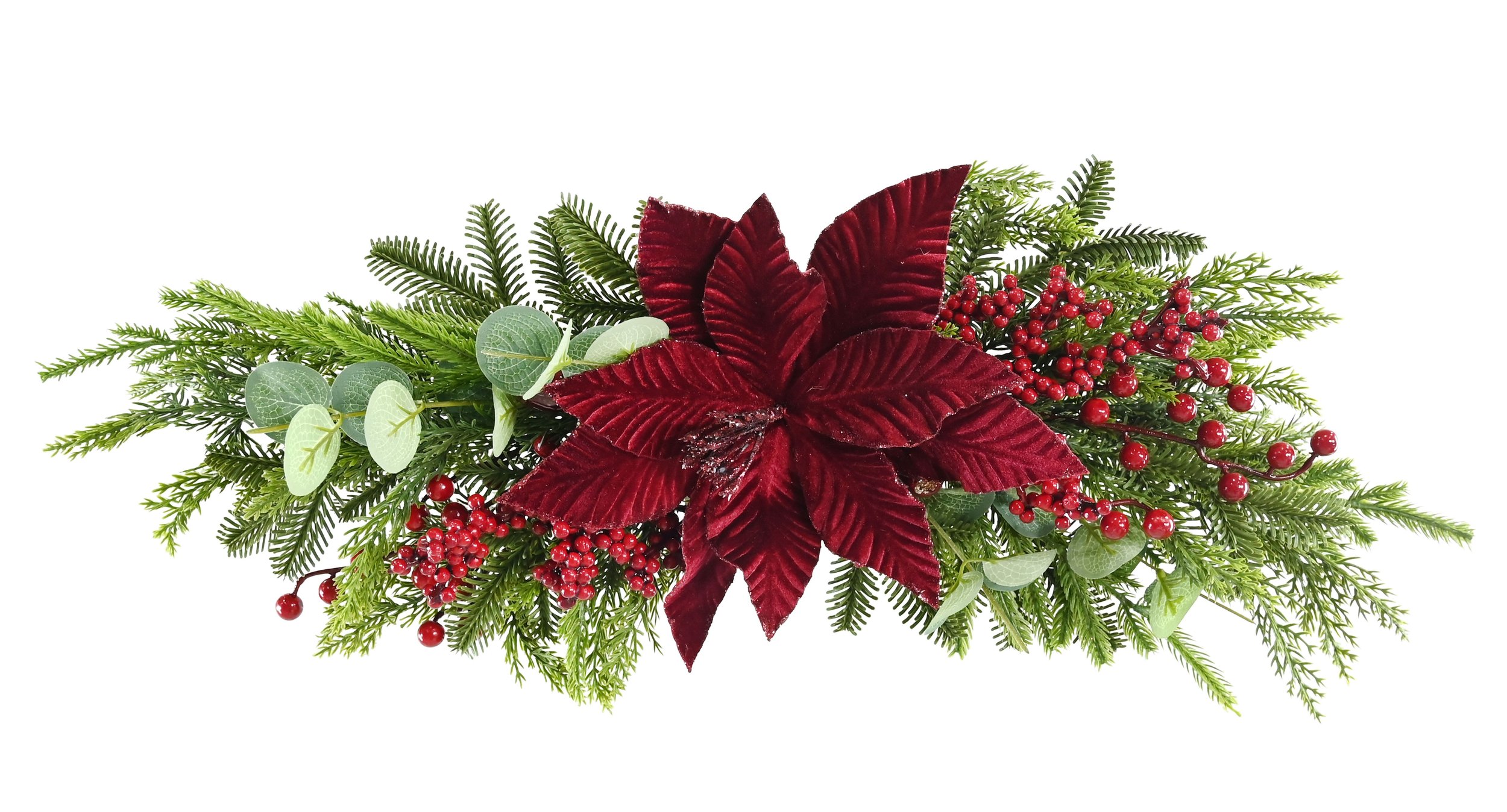 Poinsettia Table Decoration Burgundy