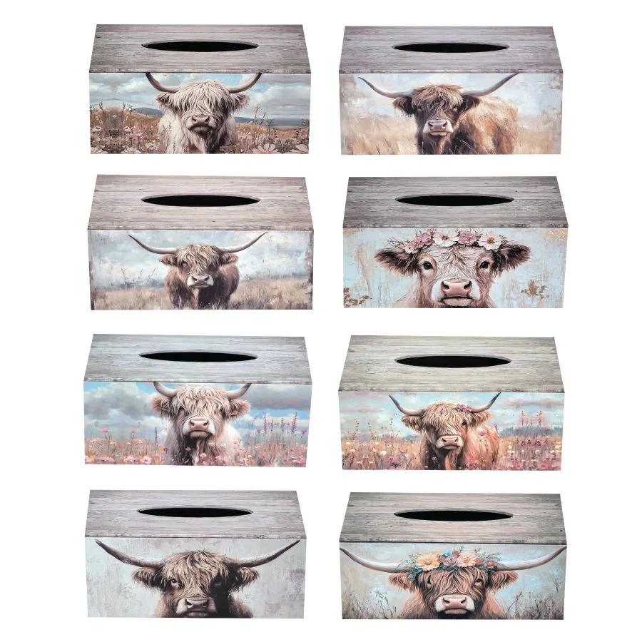 Highland Cow Tissue Box – Assorted Designs