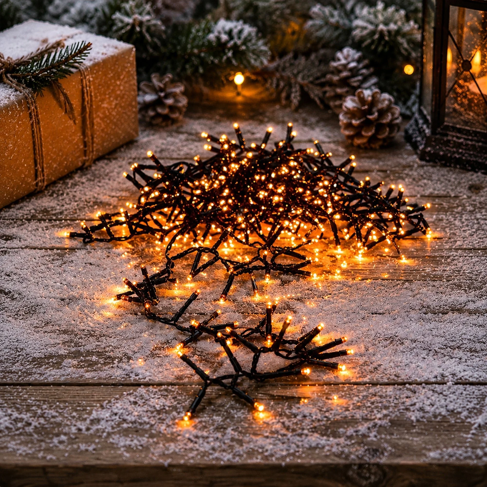 2000 LED Amber Firefly Compact String Lights