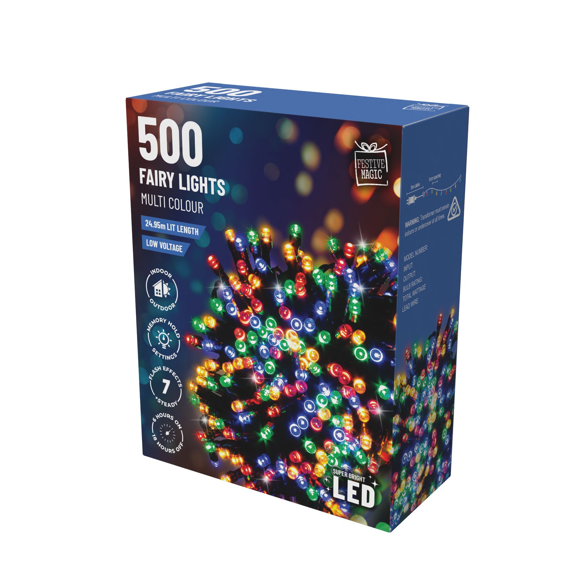 500 LED Flashing Lights – with Timer Multi Colour