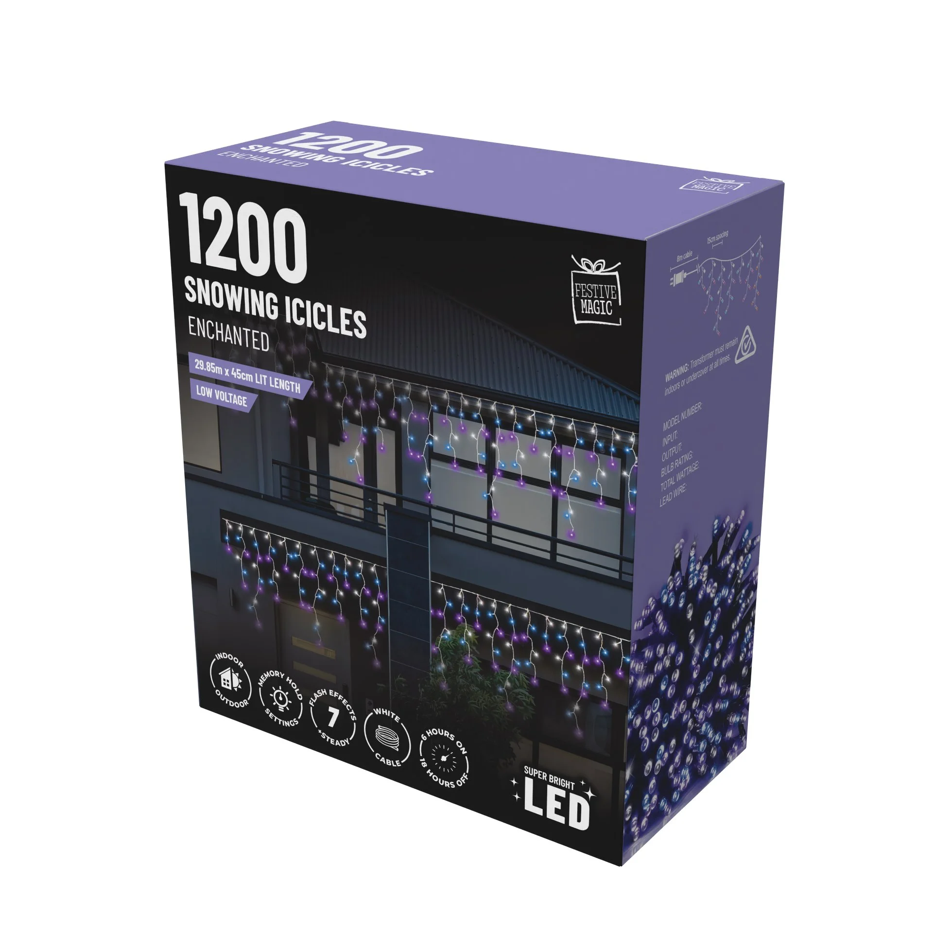 1200 LED Snowing Icicle Lights – Enchanted with Hooks