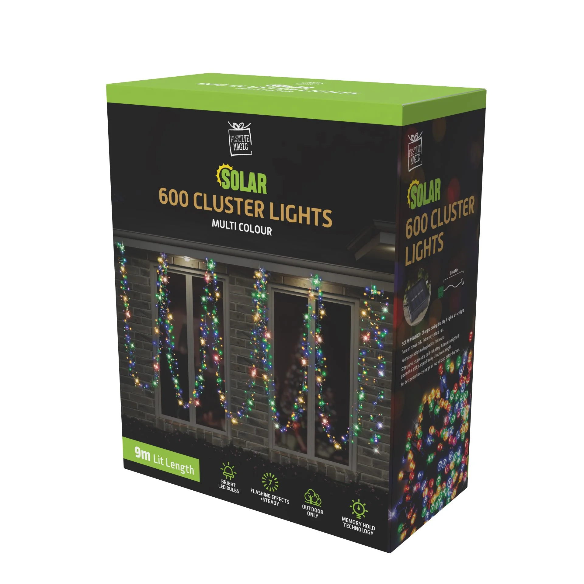 Solar Cluster Lights 600 Multi