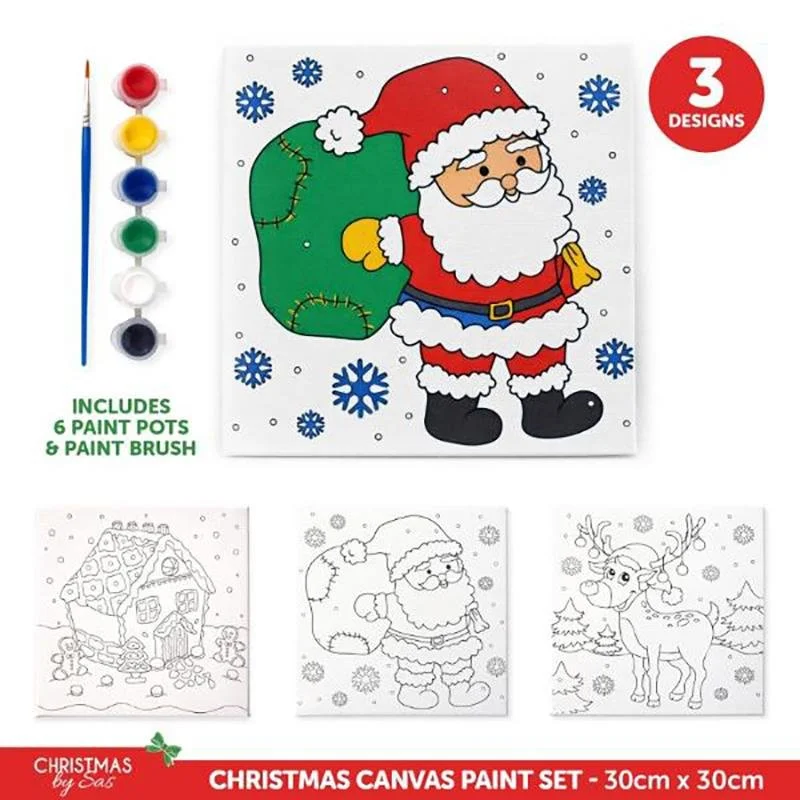 Festive Paint Your Own Christmas Canvas Set