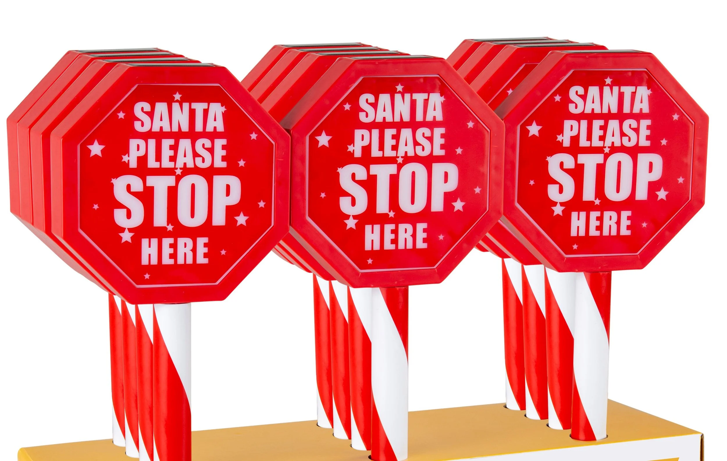 Solar Santa Stop Sign Stake