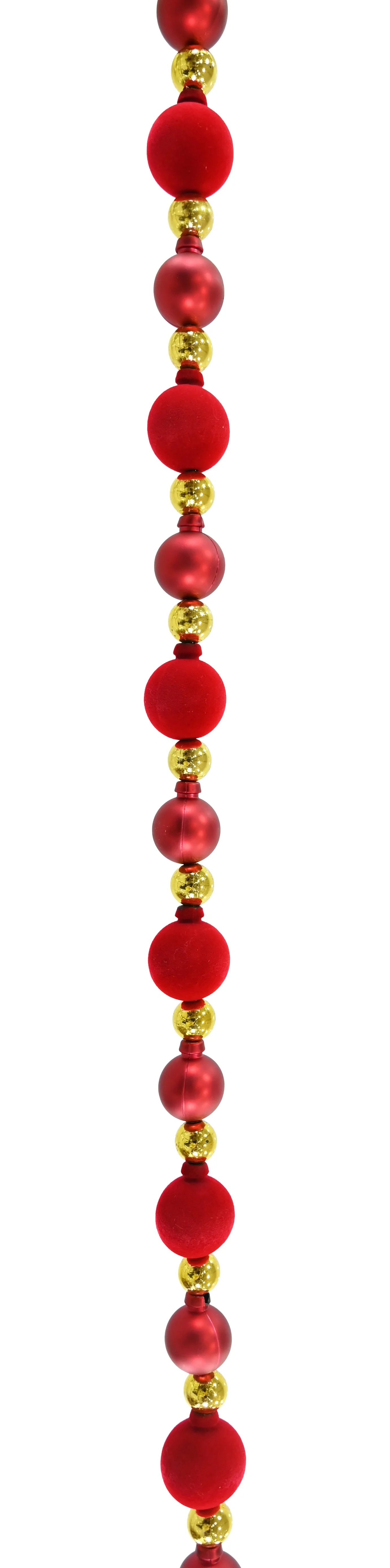 Flocked Bauble Garland Red 2.1m
