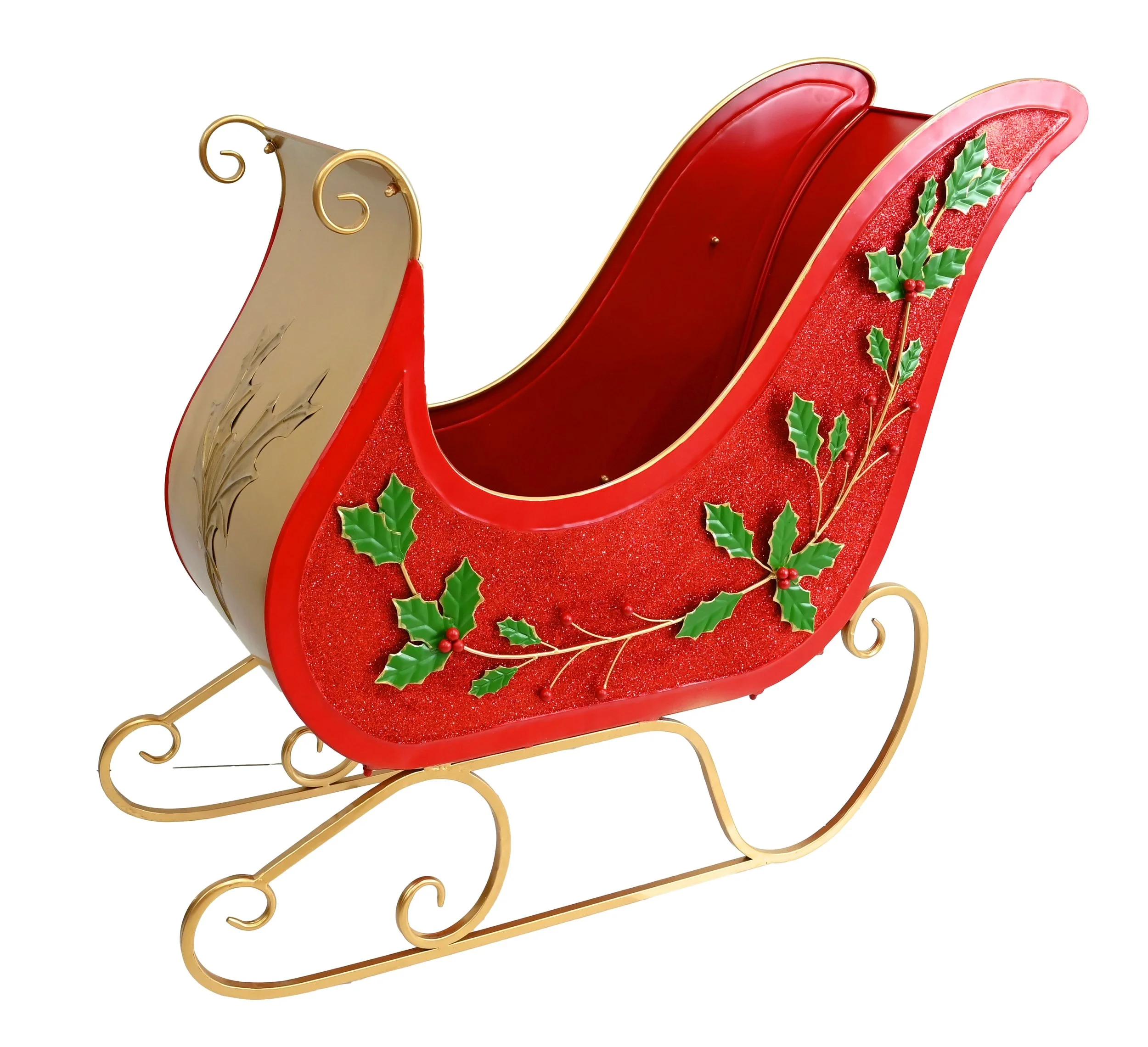 Deluxe Decorated Metal Sleigh Red 104cm
