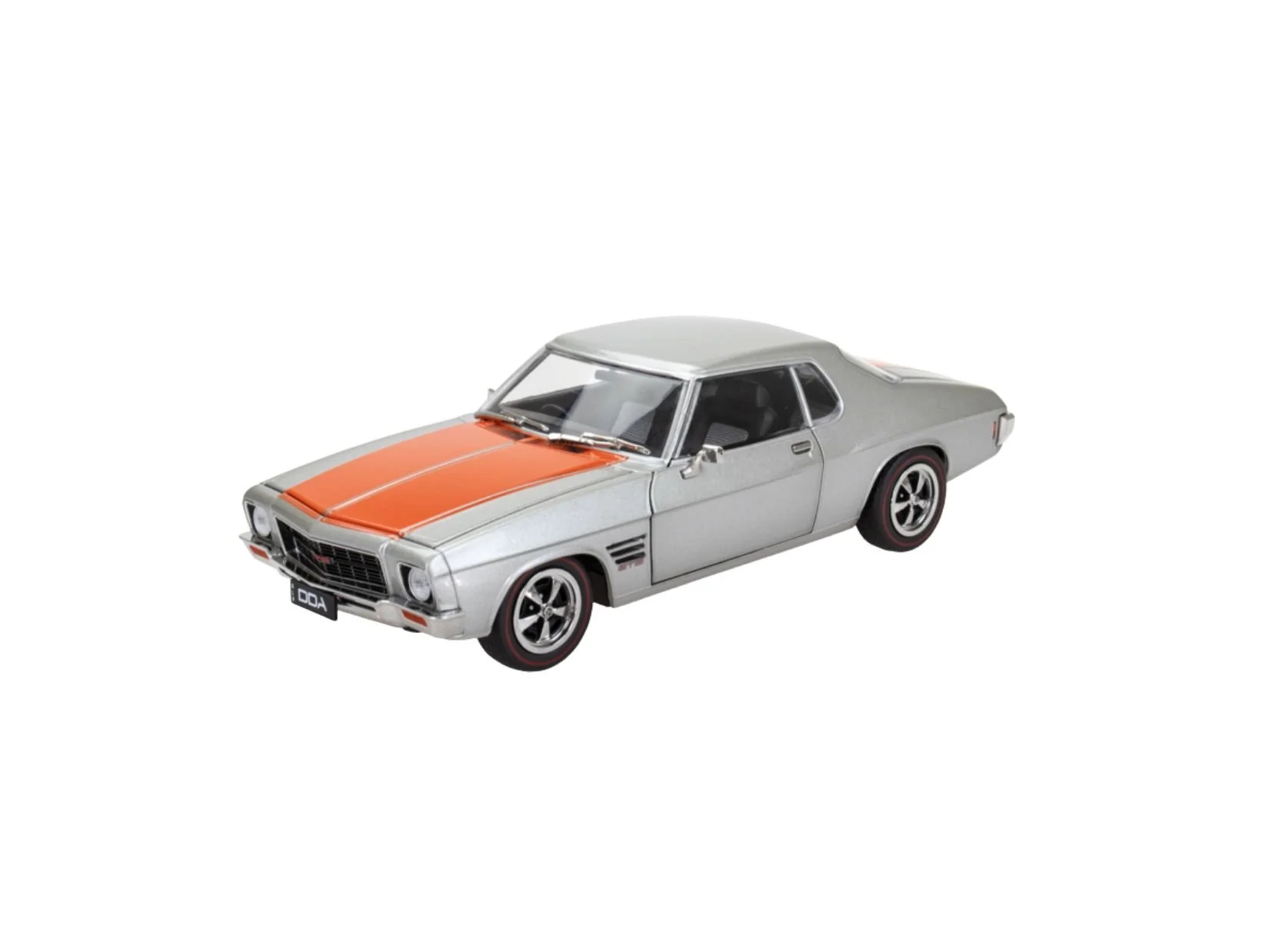 1:24 HQ Holden Monaro GTS – Silver w/ Orange Stripes