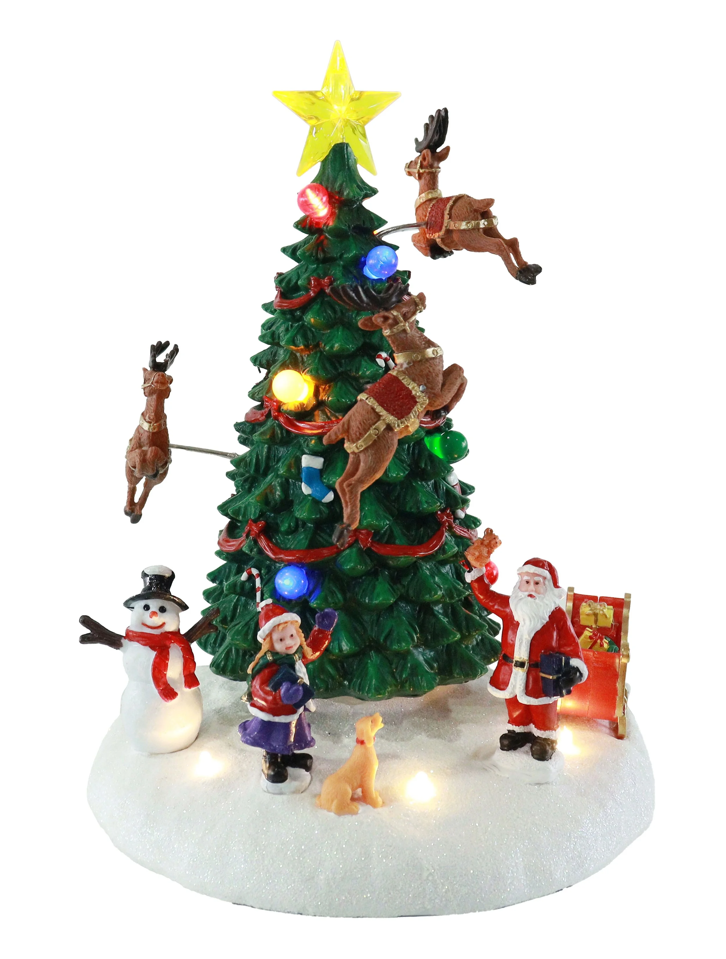 Musical Flying Reindeer Tree Spinning