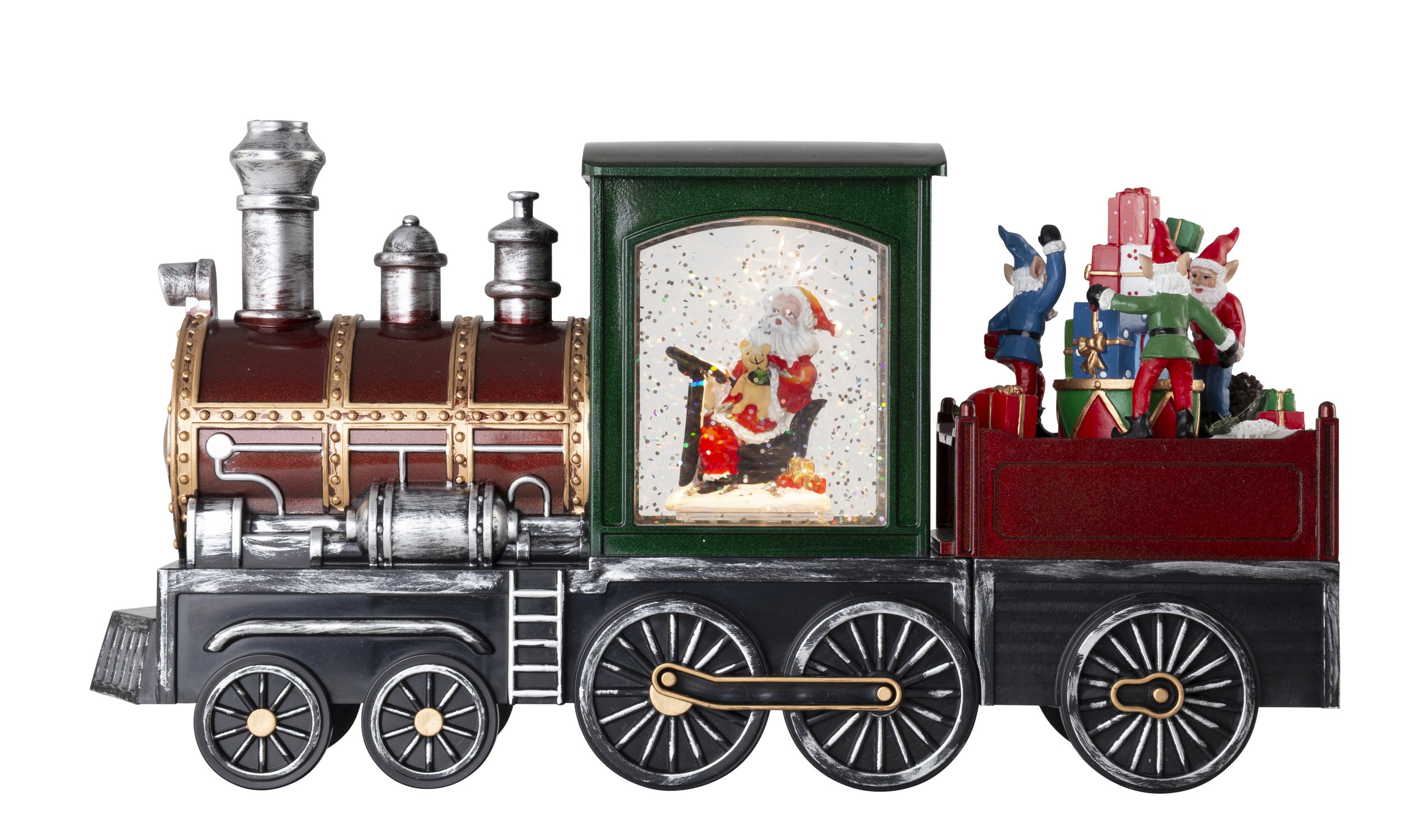 Glitter Swirl Musical Santa Train Spin Scene