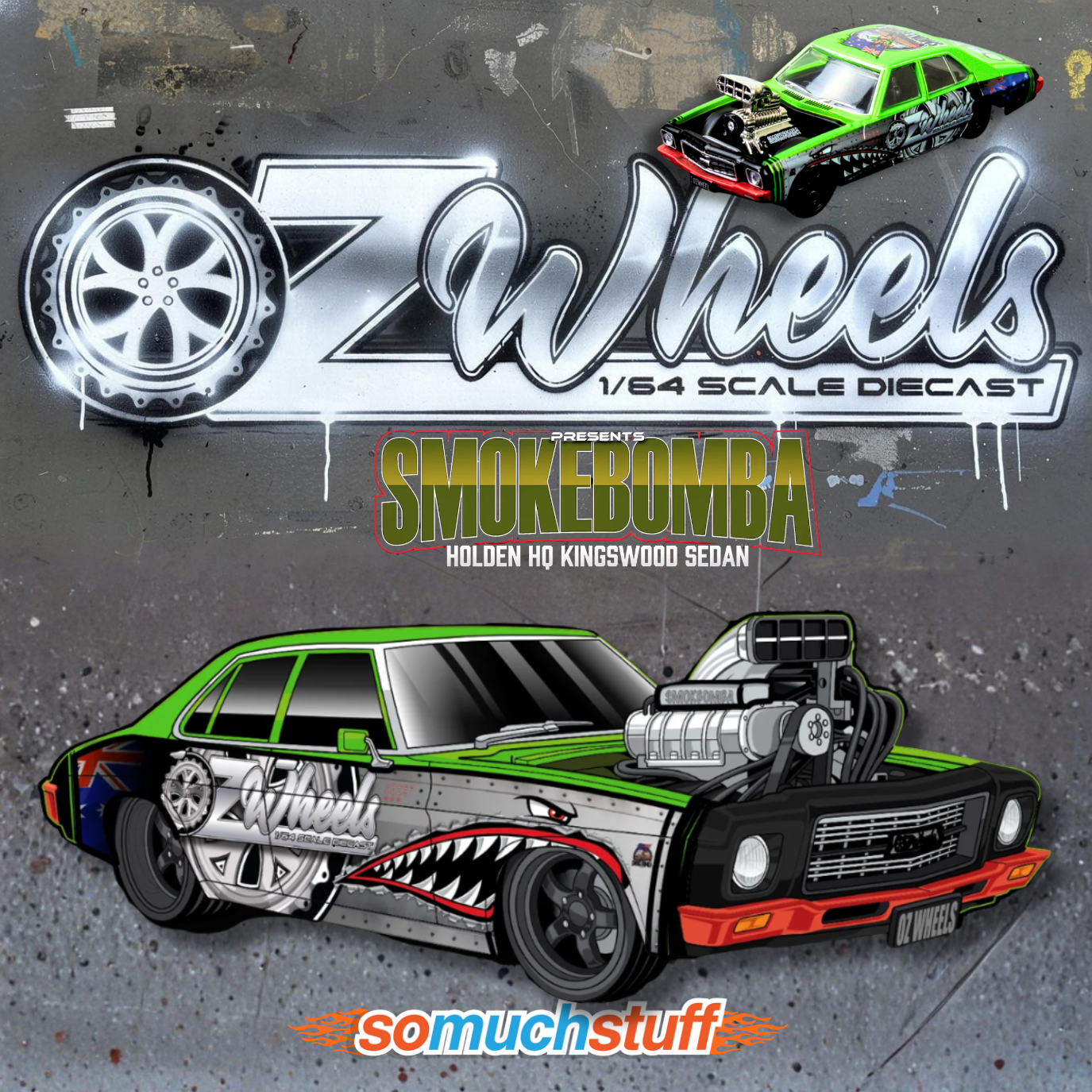 Oz Wheels 1:64 SMOKEBOMBA – 4-Car Limited Edition Evolution Set