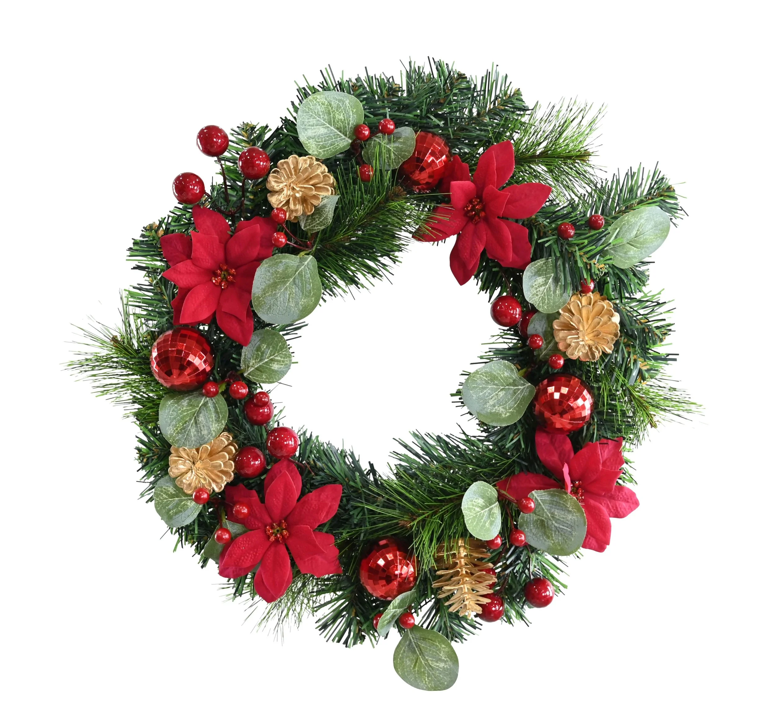 Wreath Poinsettia Pine 40cm
