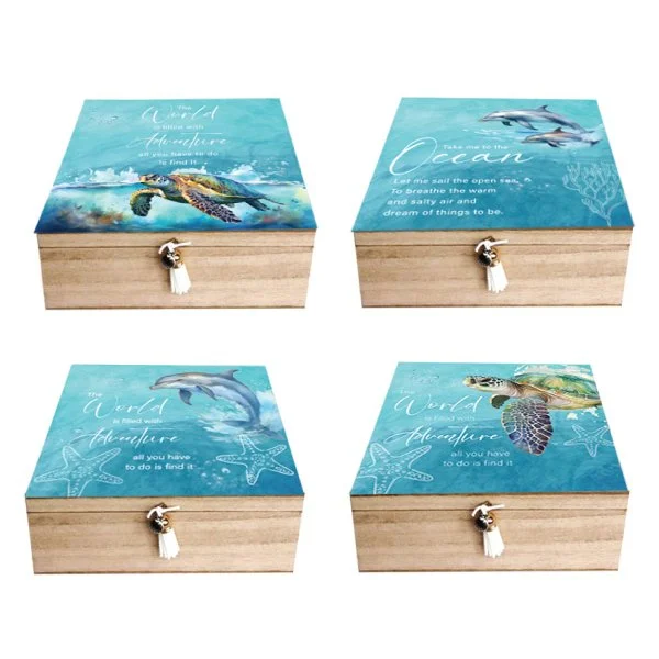 Ocean Serenity Trinket Box - Turtle or Dolphin Design