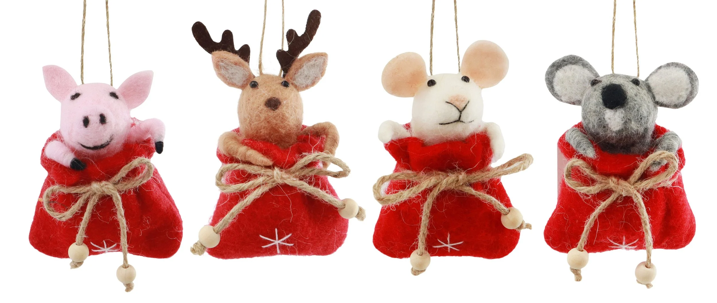 Hanging Felt Character in Sack Assorted
