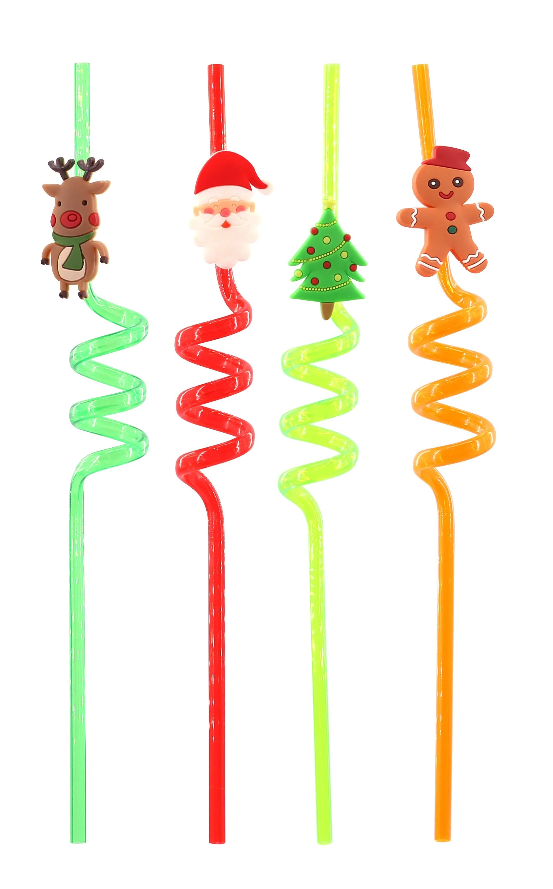Christmas Spiral Straws 4pk