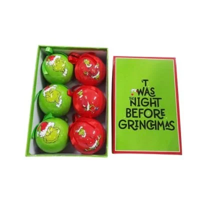Merry Grinchmas Bauble Set - 6 Pieces