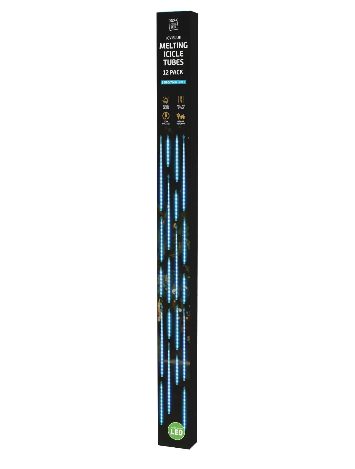 Rainfall Tubes 12-Pack Mixed Size Icy Blue