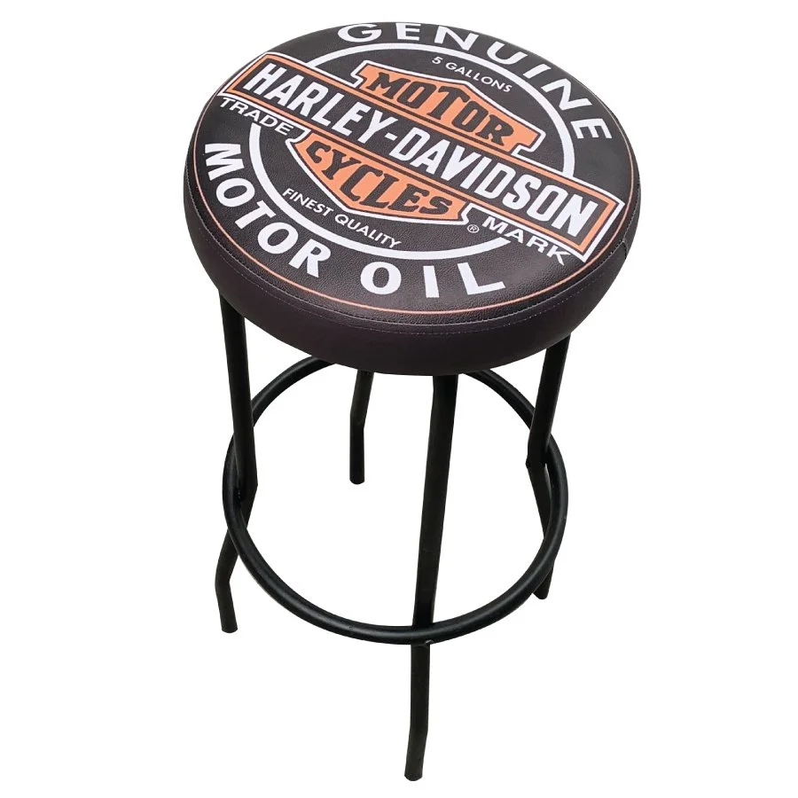 Harley Davidson Metal Bar Stool with PU Cushion