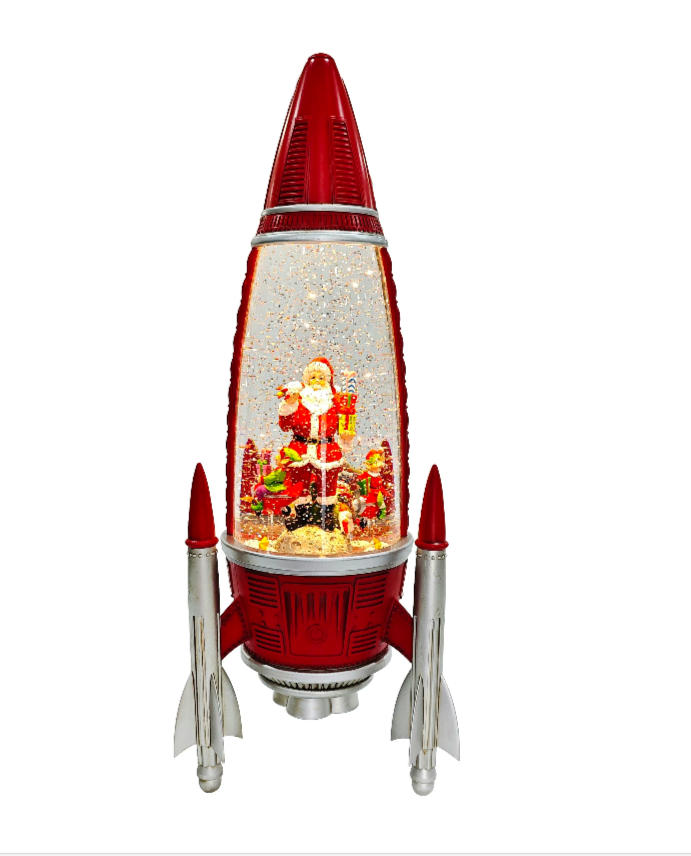 Glitter Swirl Musical Rocket with Spin Scene - USB