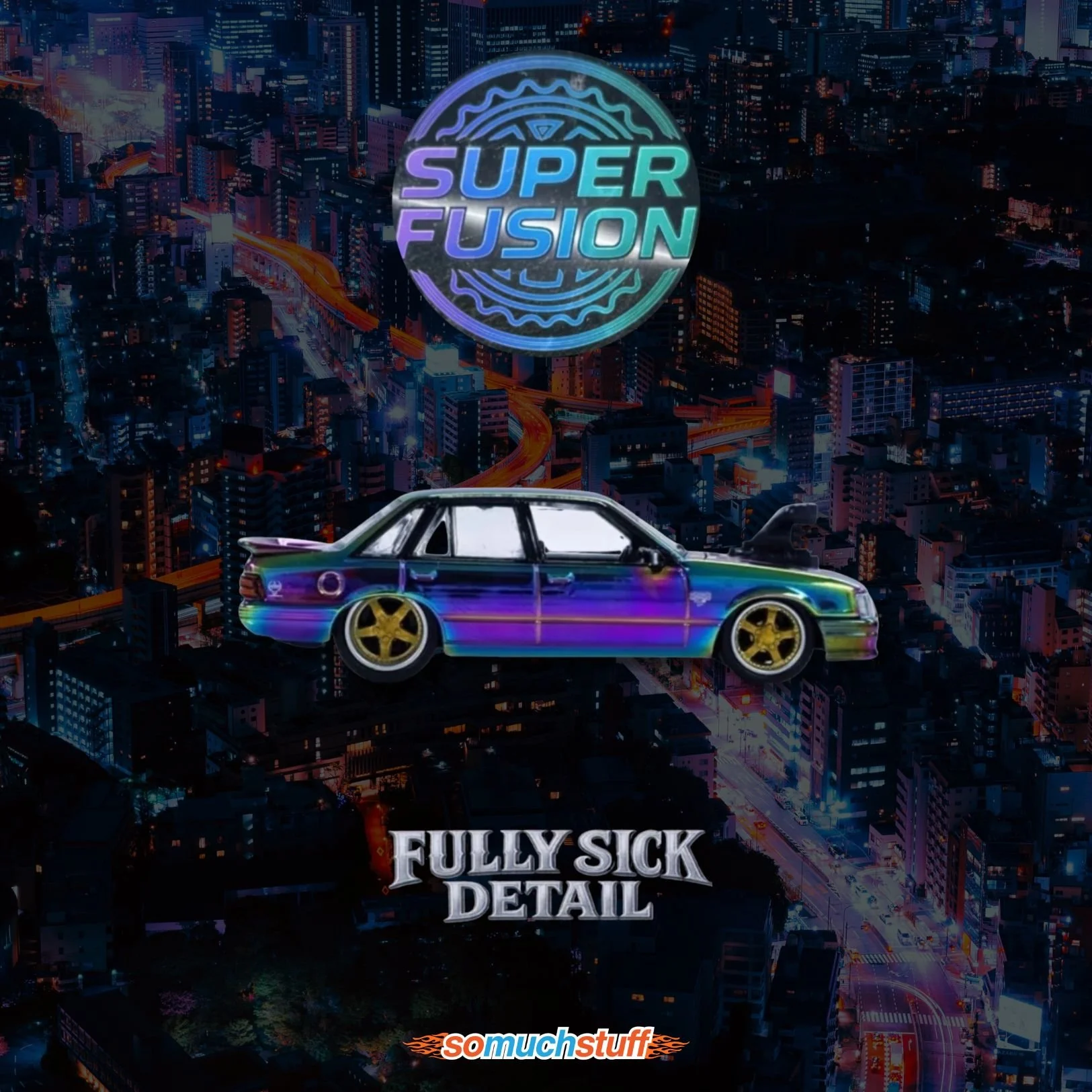 OZWheels 1:64 Holden VK Commodore Super Fusion FSD Fully Sick Detail in protector case – 2025 Diecast Expo