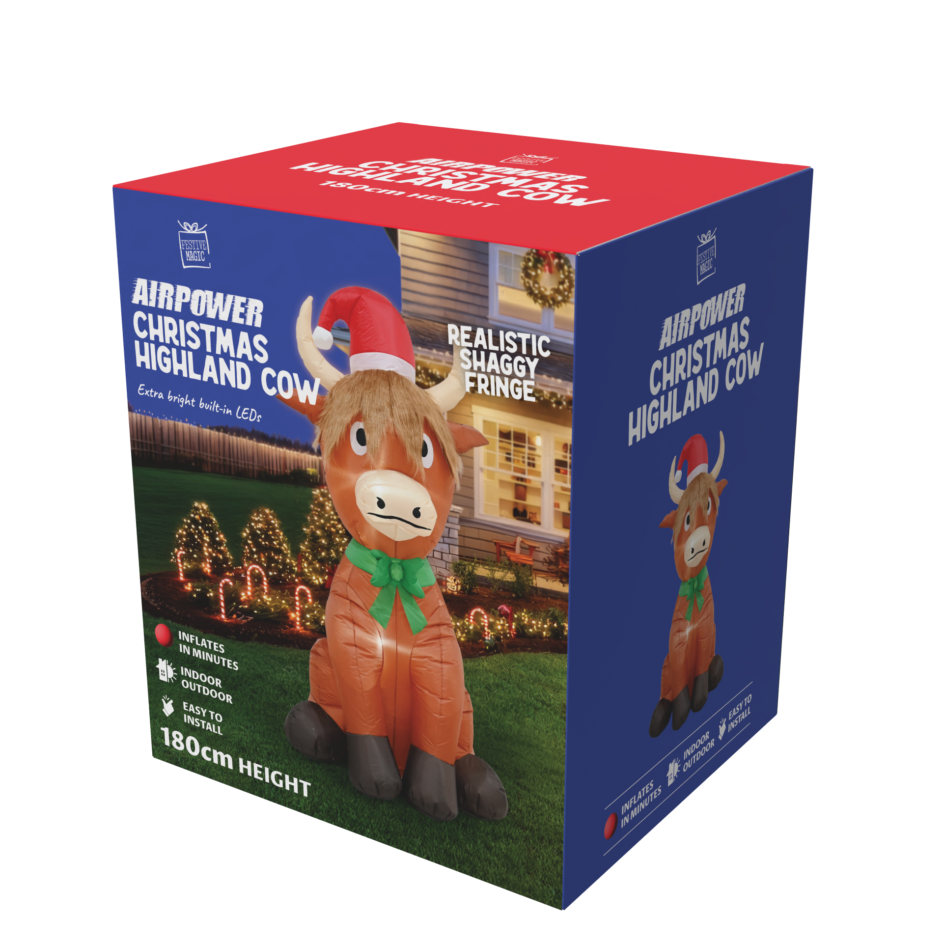 Airpower Highland Cow with Hat 180cm