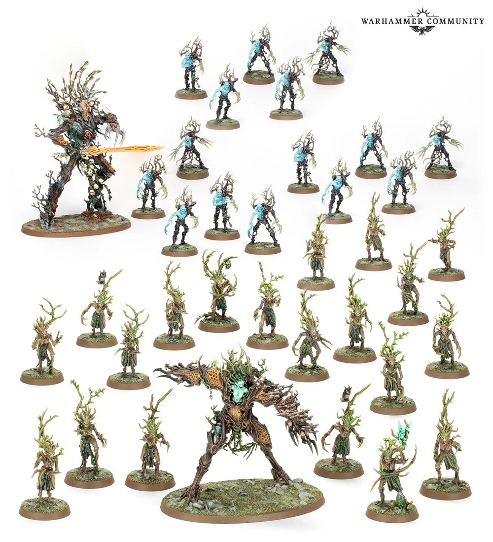 Battleforce: Outcast Spitegrove box set featuring Drycha Hamadreth, Dryads, Spite-Revenants, and Treelord from the Sylvaneth army
