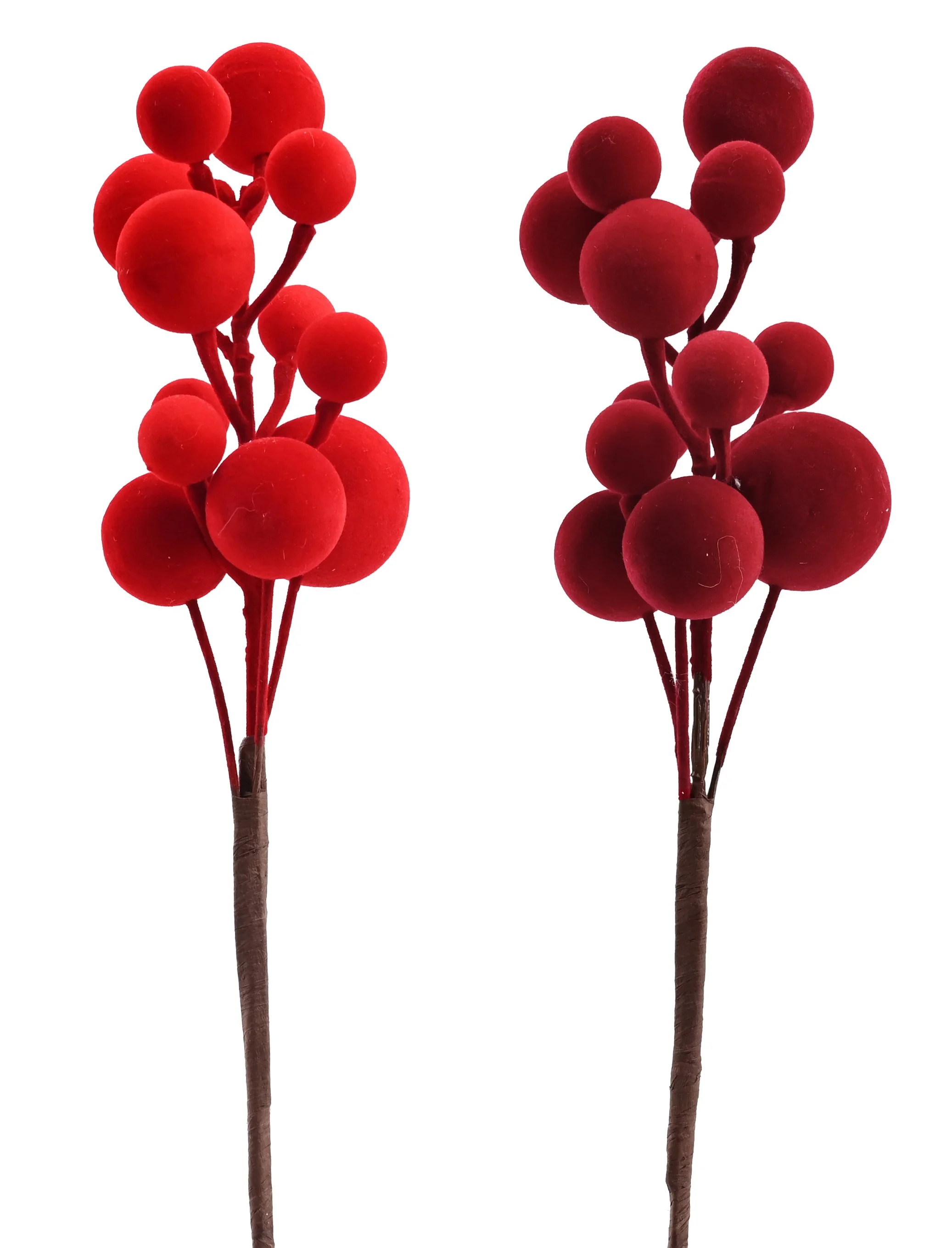 Flocked Berry Cluster 27cm Assorted