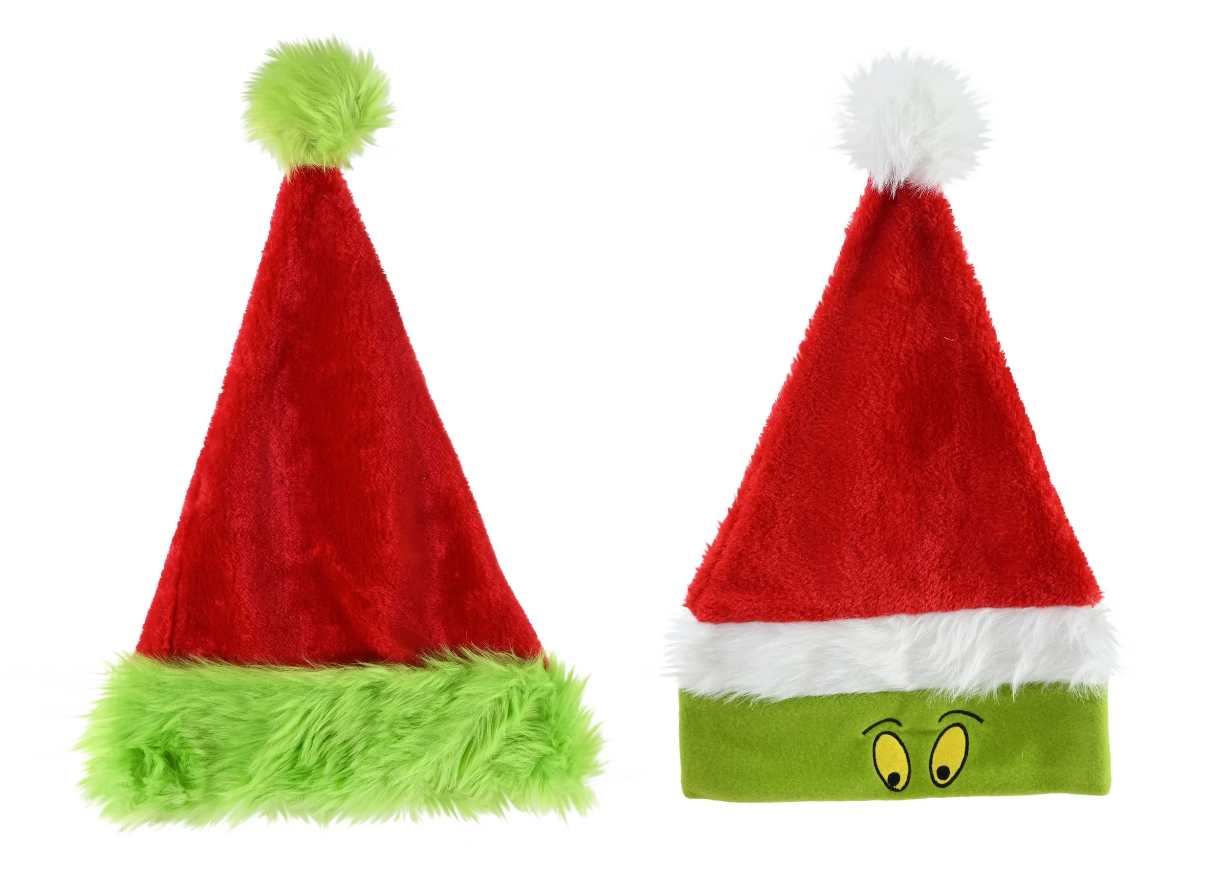 Mean Green Plush Santa Hat Assorted