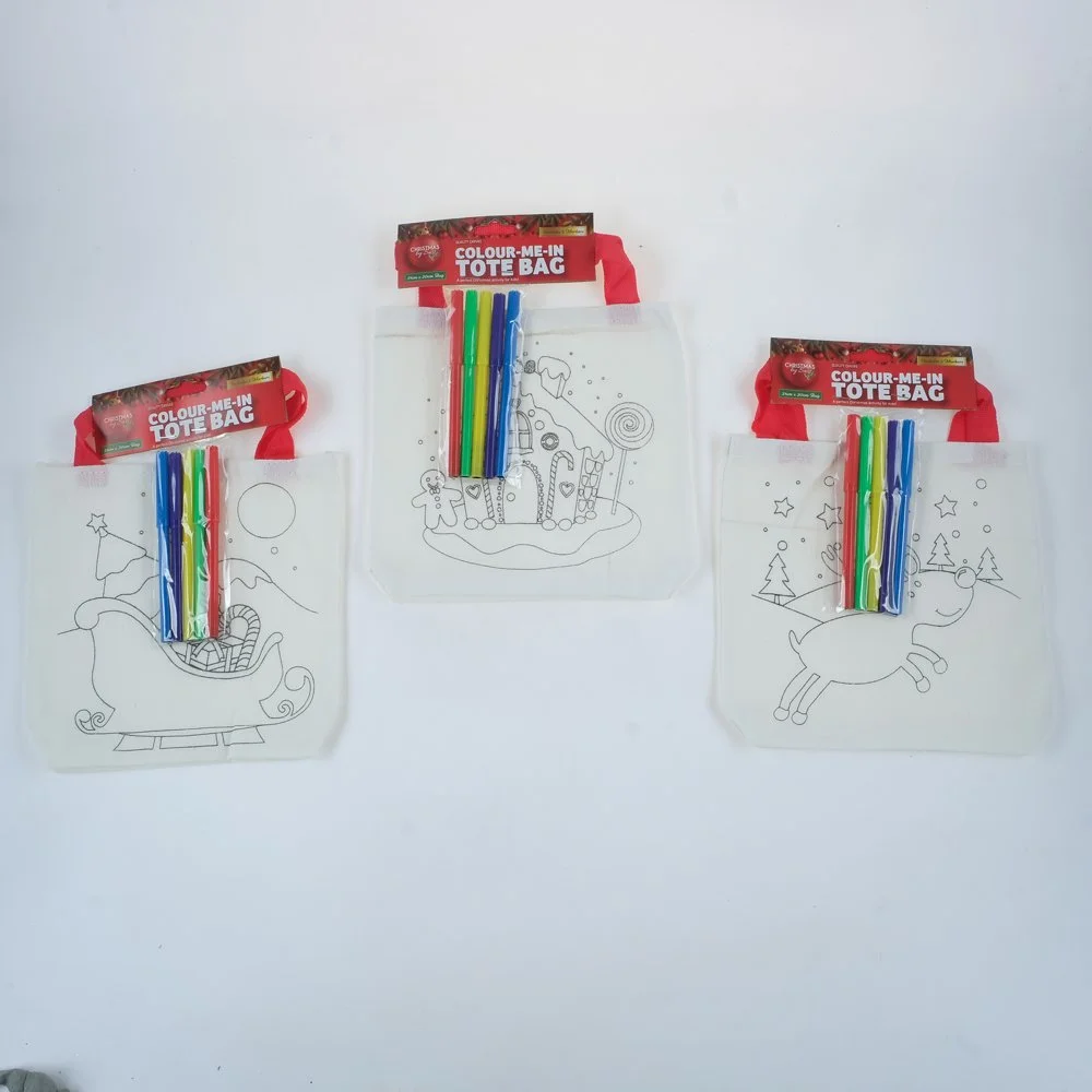 Kids Colour Me In Tote Bag – Includes 5 Coloured Markers